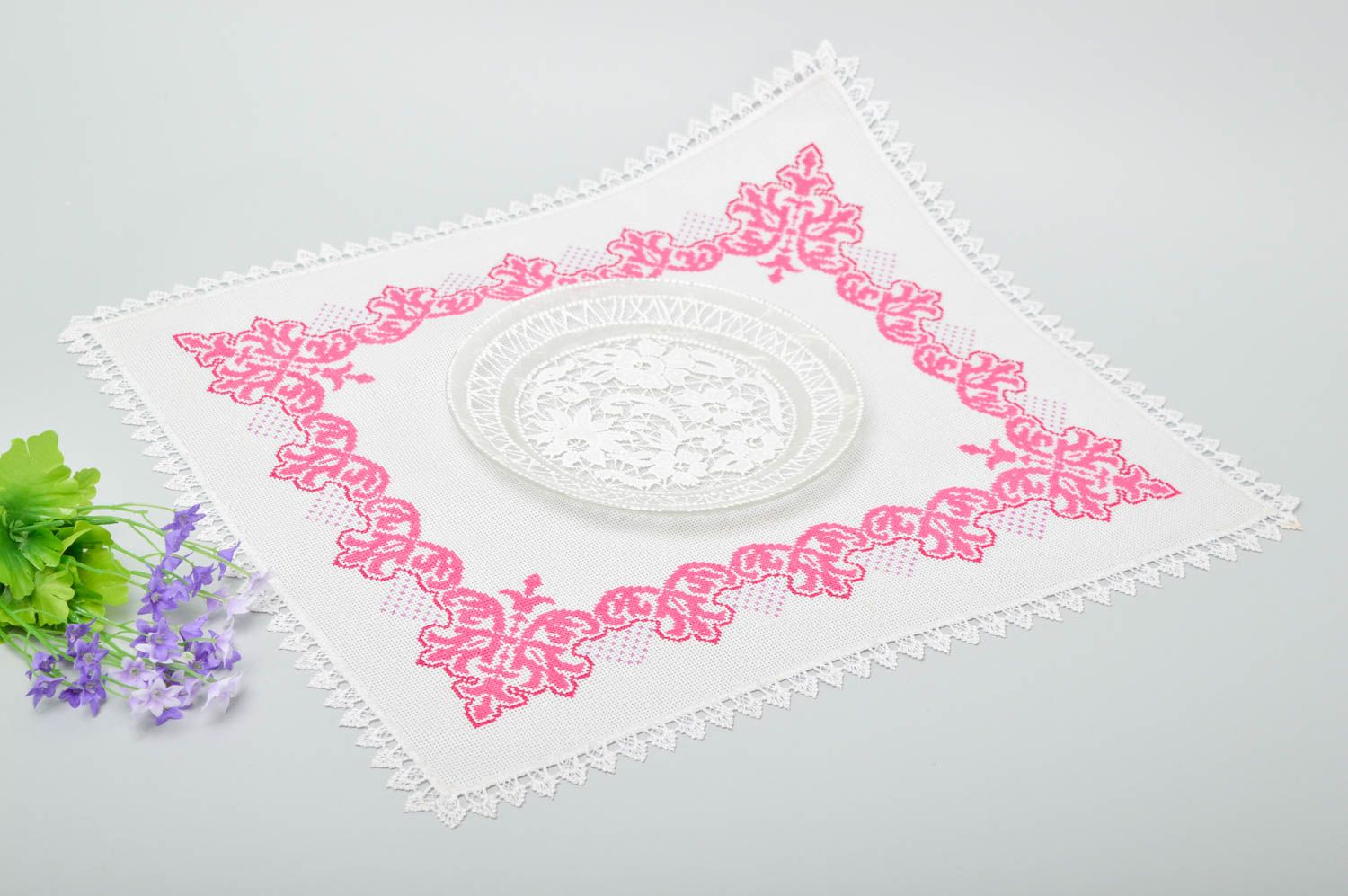 Servilleta bordada hecha a mano textil para el hogar decoración de mesa foto 1