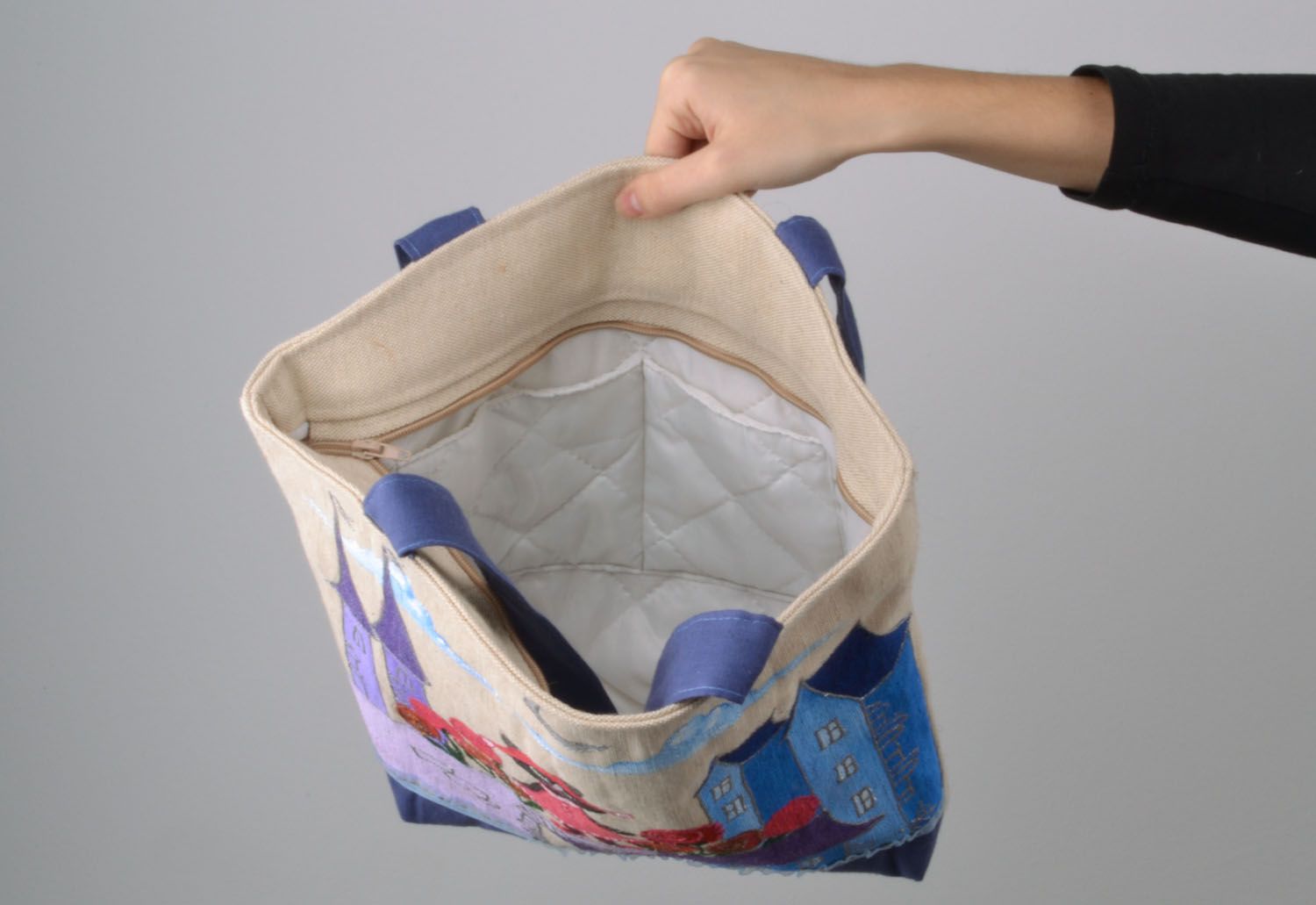 Текстильная сумка с росписью фото 5