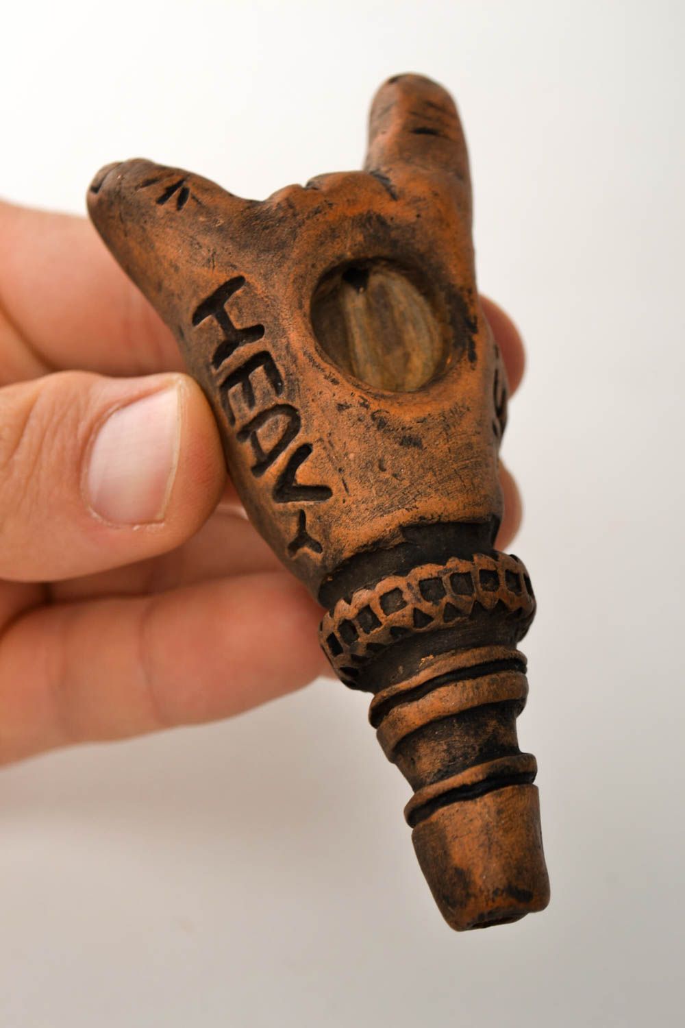 Pipa de barro hecha a mano accesorio para fumador original regalo para amigo foto 2
