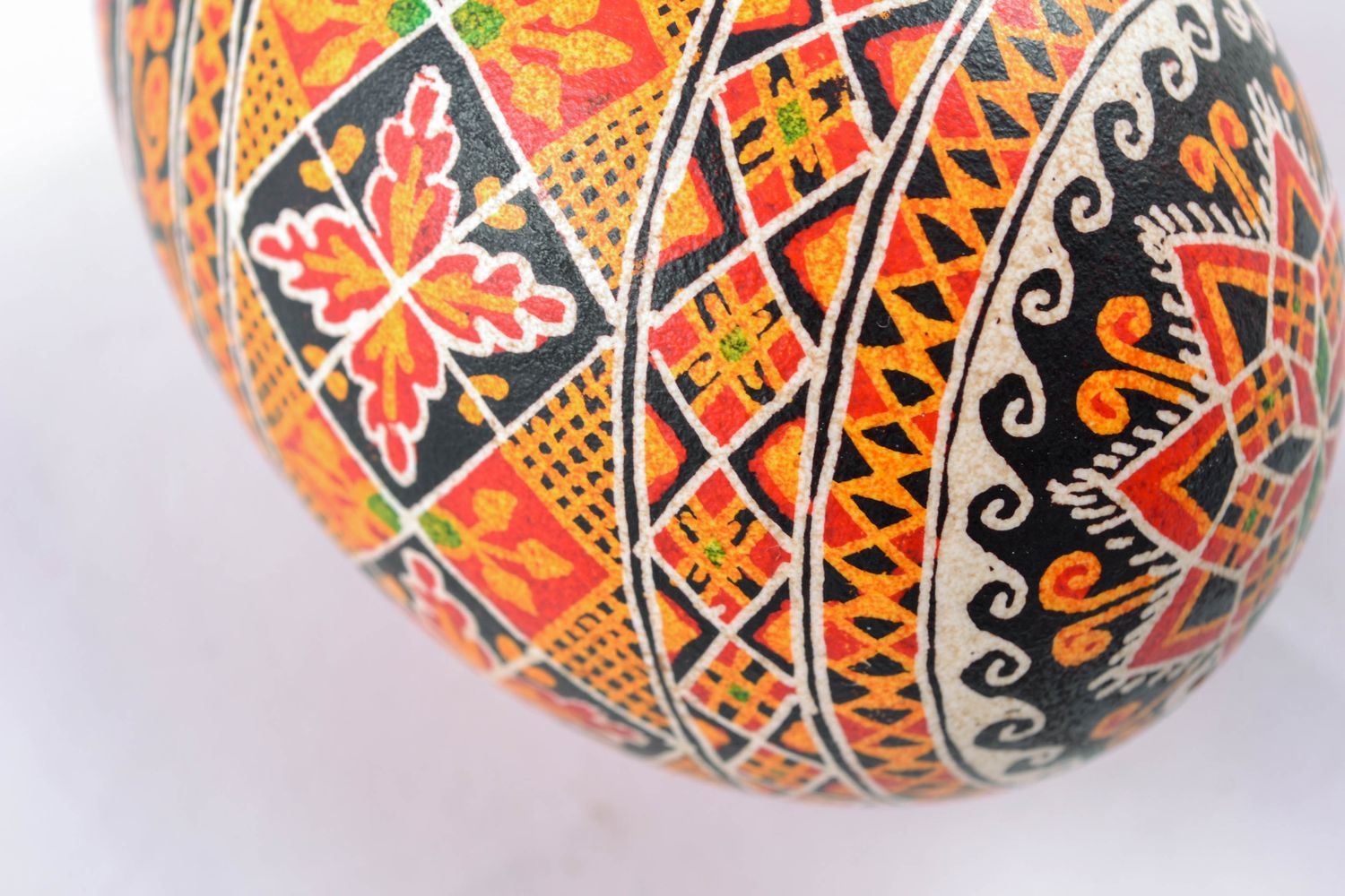 Handmade Easter egg with the image of deer near the tree photo 4