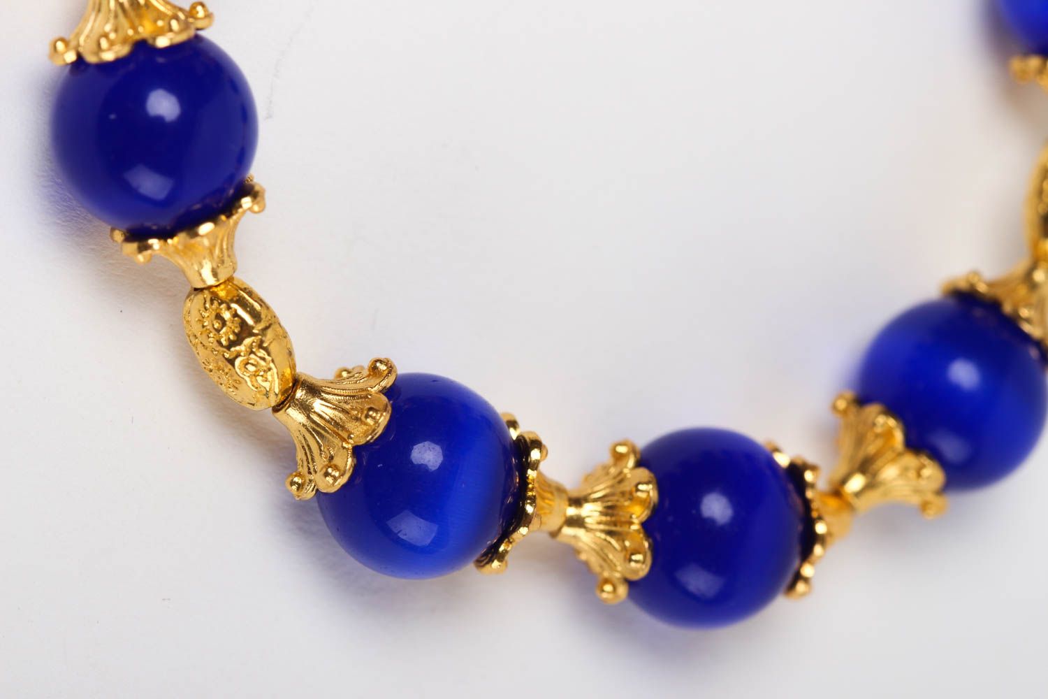 Bracelet pierres naturelles Bijou fait main couleur bleue Accessoire femme photo 4