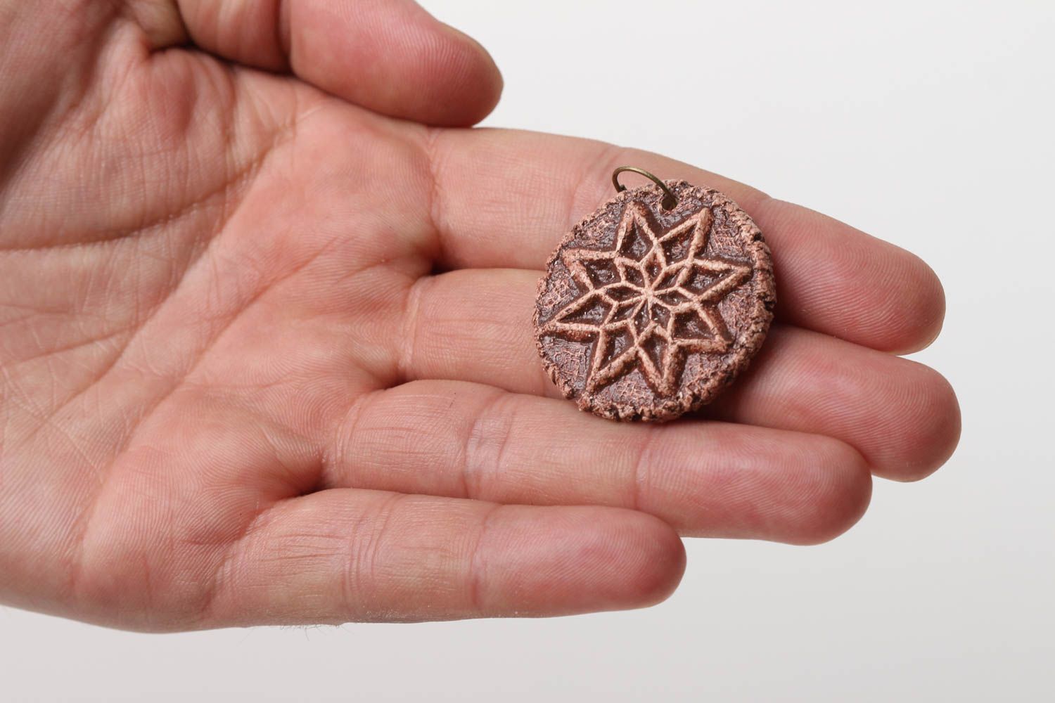 Handmade pendant designer accessory unusual gift ideas clay pendant for men photo 5