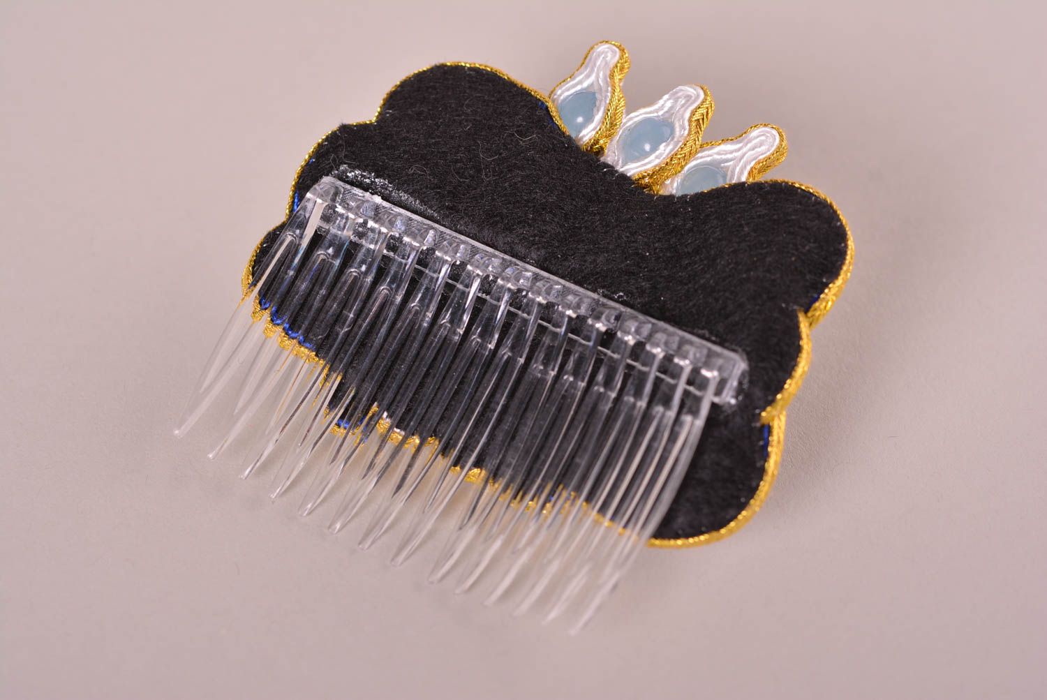 Handmade designer hair comb soutache hair jewelry hair accessories gifts for her photo 4