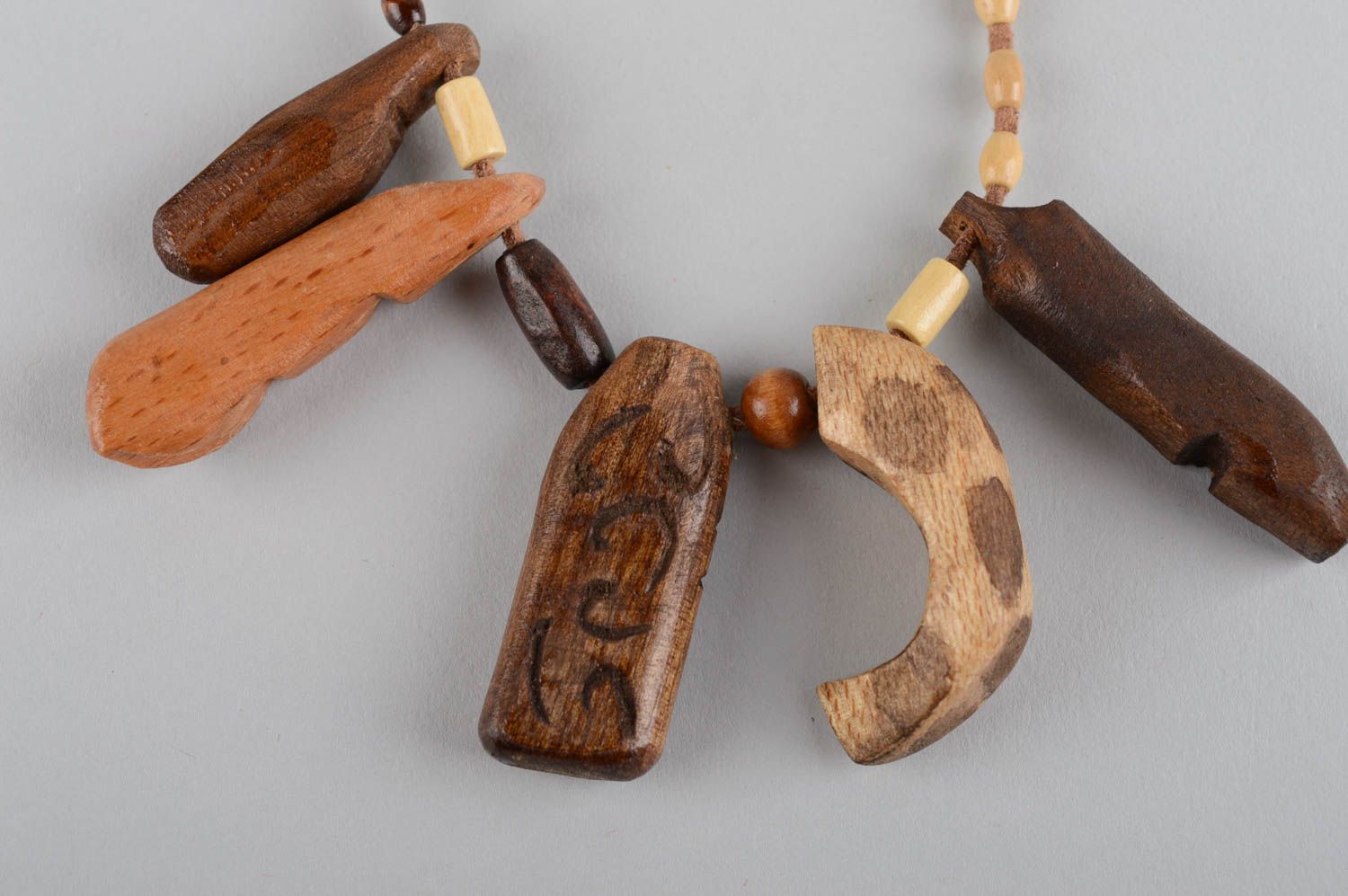 Unusual handmade wooden pendant artisan jewelry wood craft neck accessories photo 8
