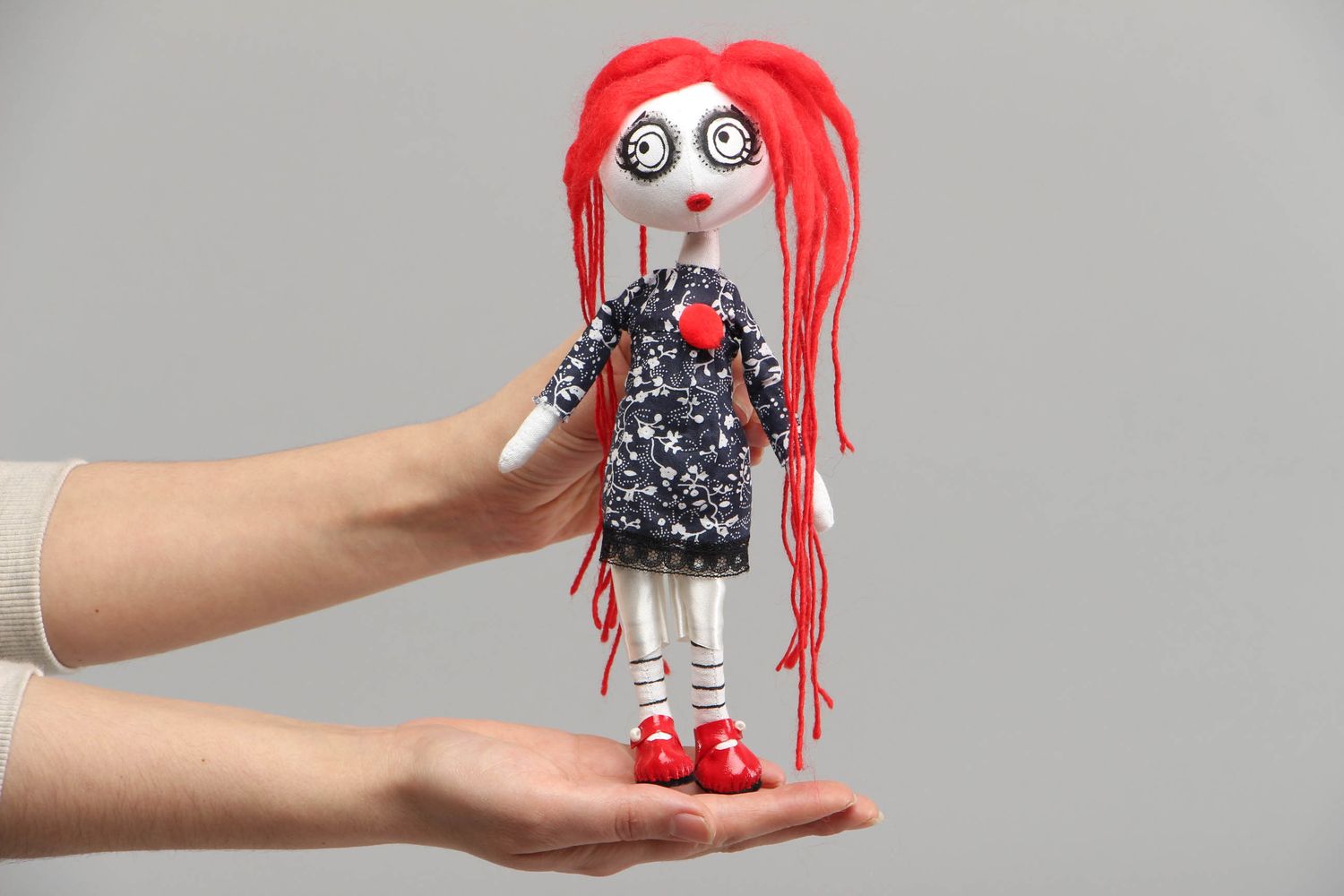 Collectible fabric doll zombie with long hair photo 4