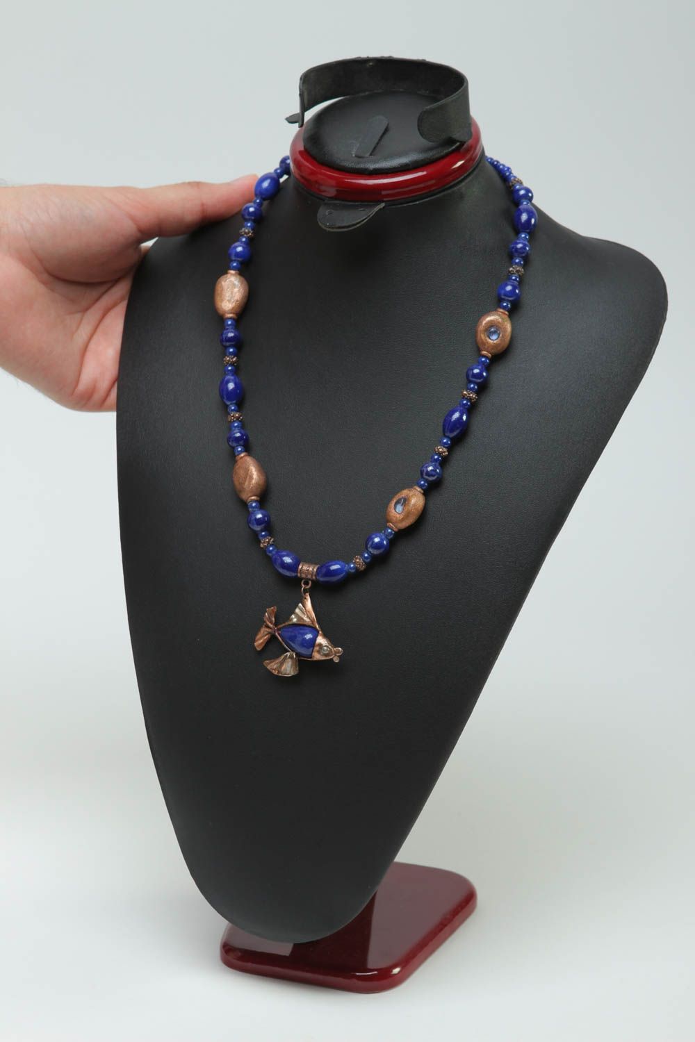 Halsketten Damen Handmade Rocailles Kette Damen Collier Halsketten Frauen blau foto 5