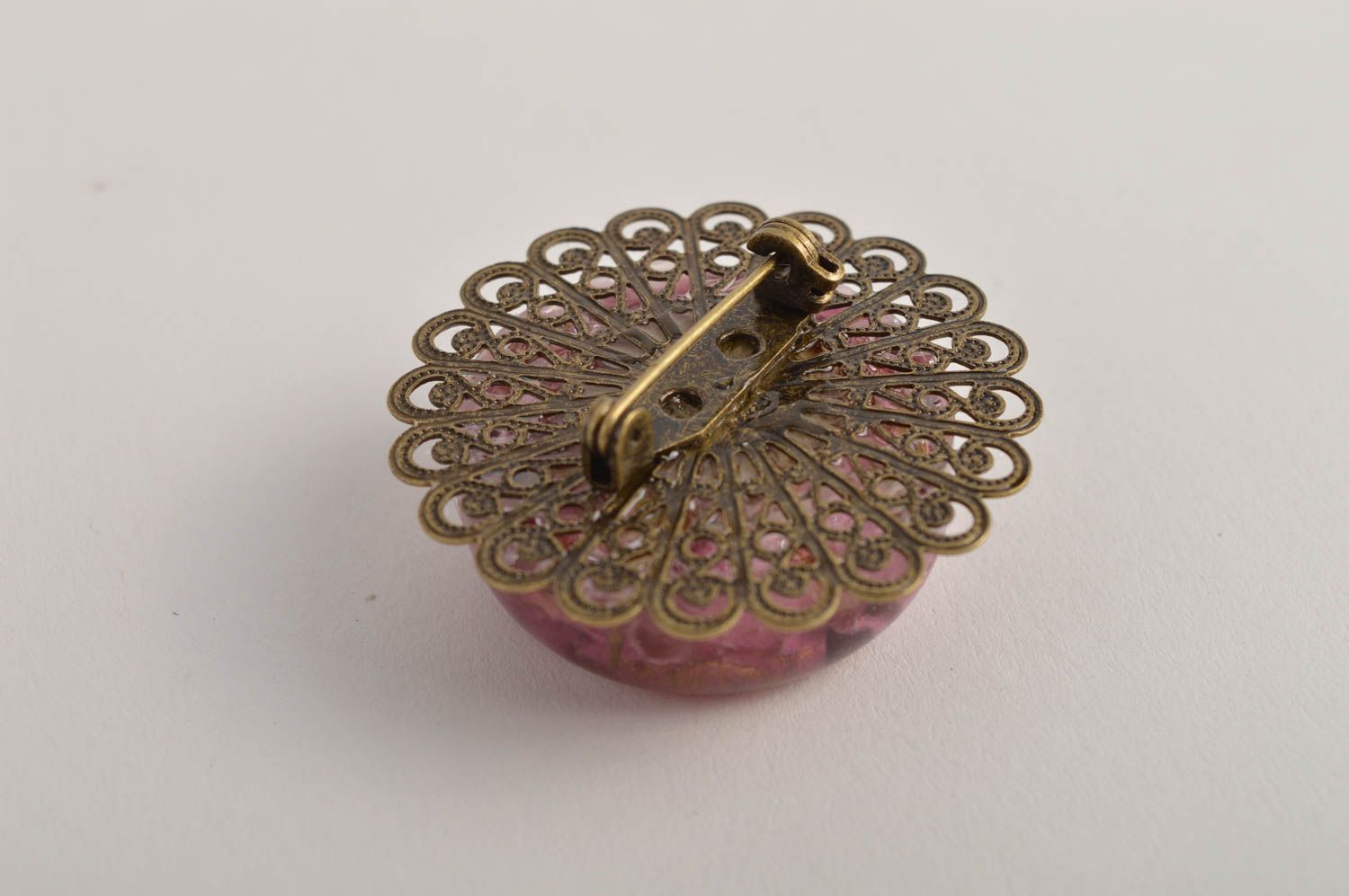 Handmade brooch pin epoxy resin flower jewelry vintage brooch gifts for women photo 3