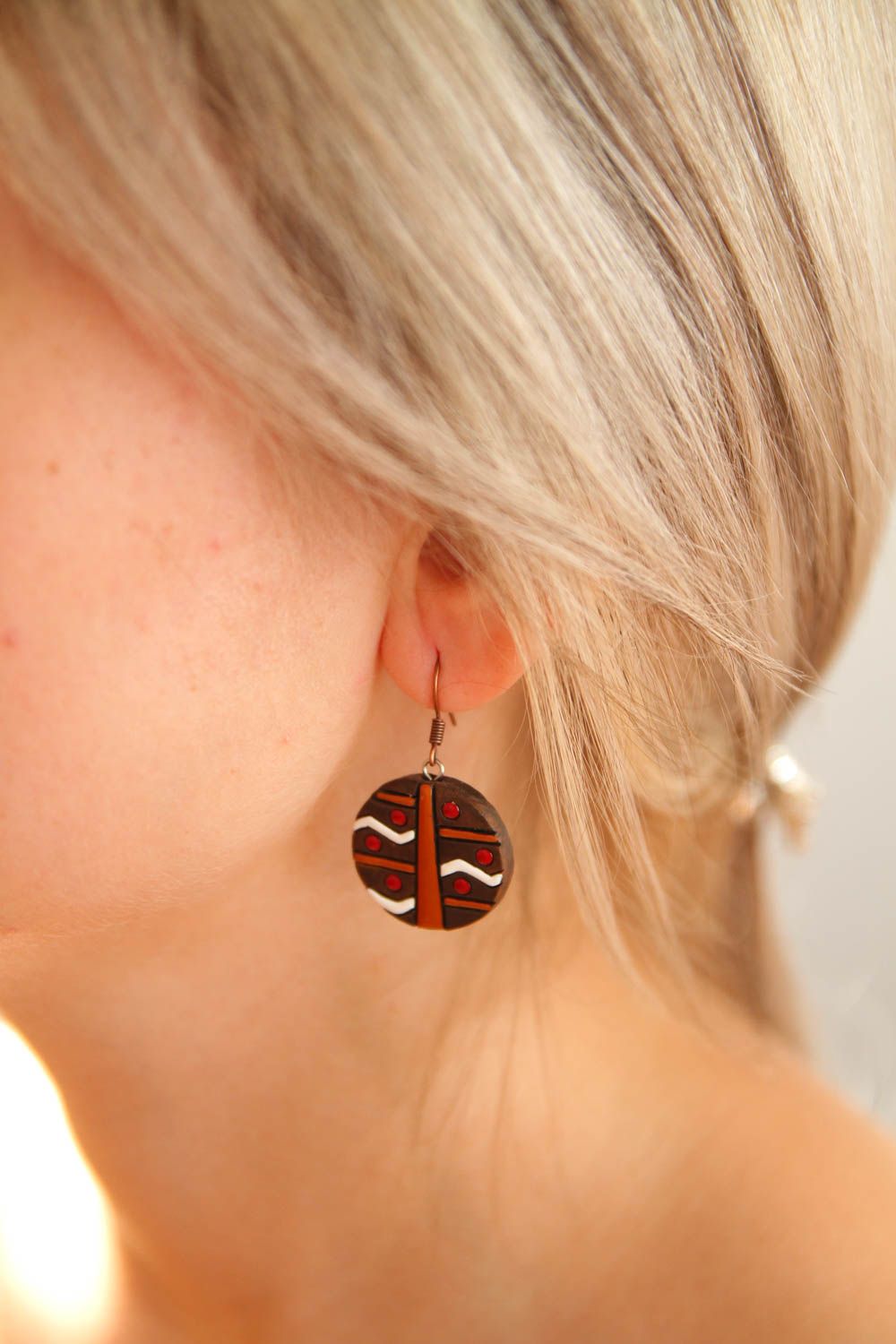 Handmade beautiful earrings cute earrings ceramic jewelry fashion accessories photo 4