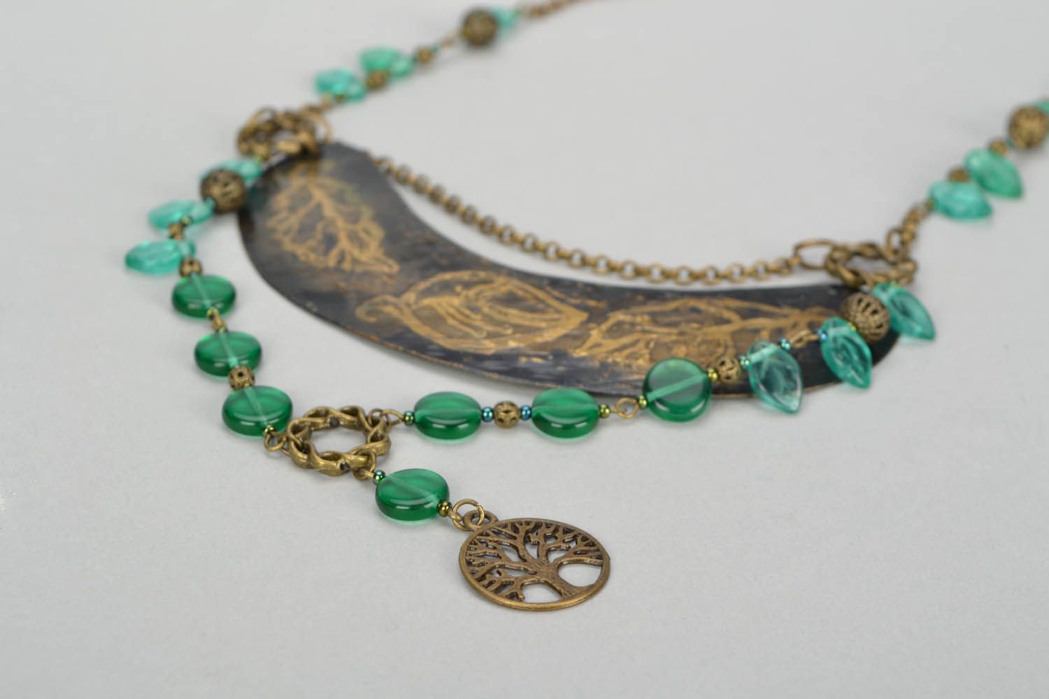 Handmade brass necklace photo 5