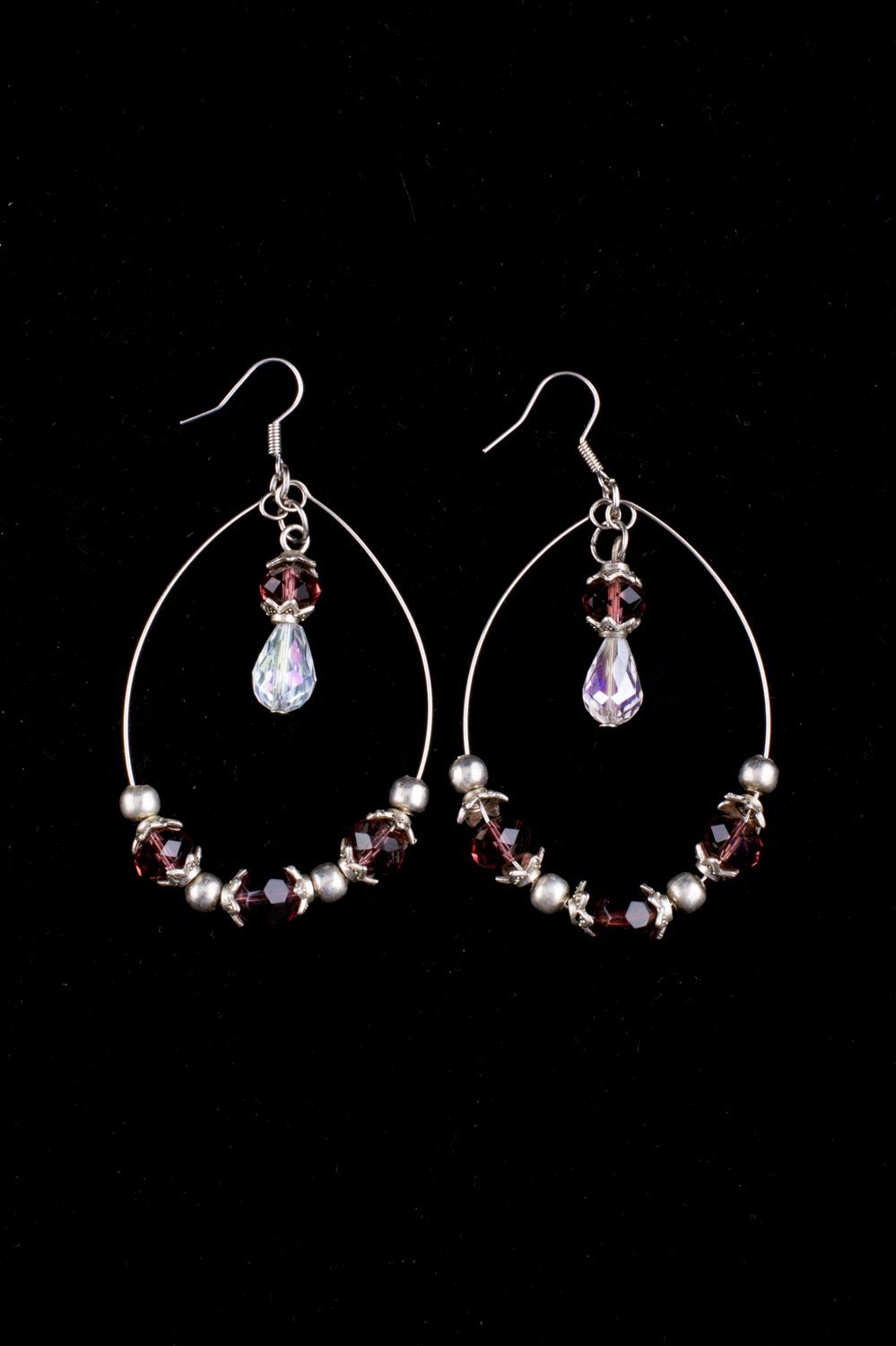 Designer earrings jewelry with beads handmade bijouterie perfect present photo 3