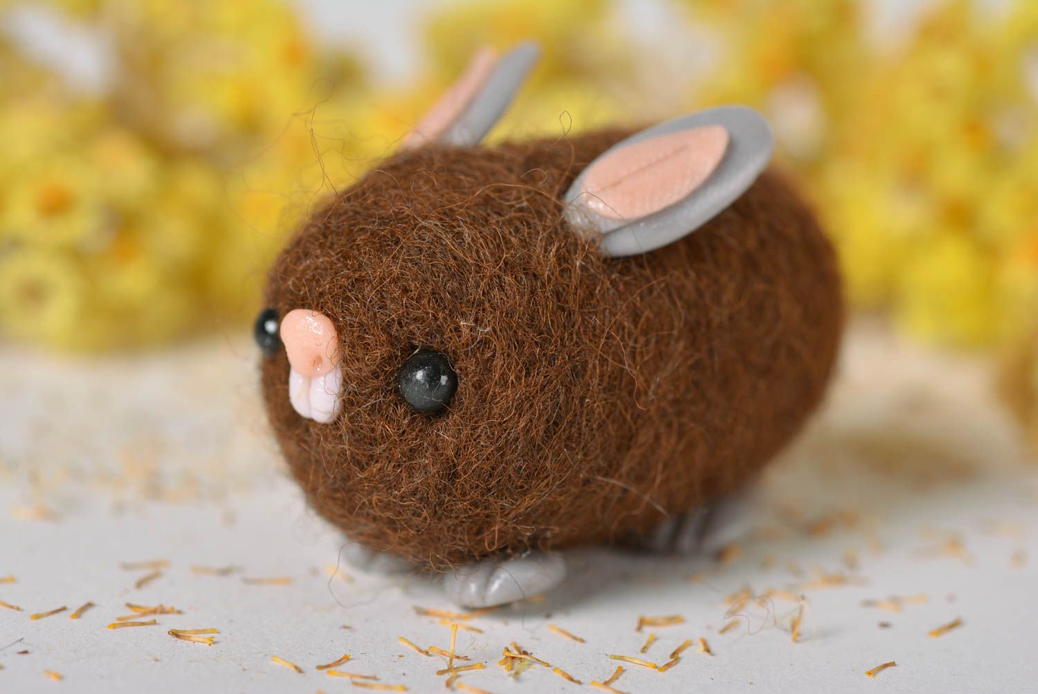 Gefilzte Figur handmade Maus Spielzeug originelle Geschenke ausgefallen  foto 1