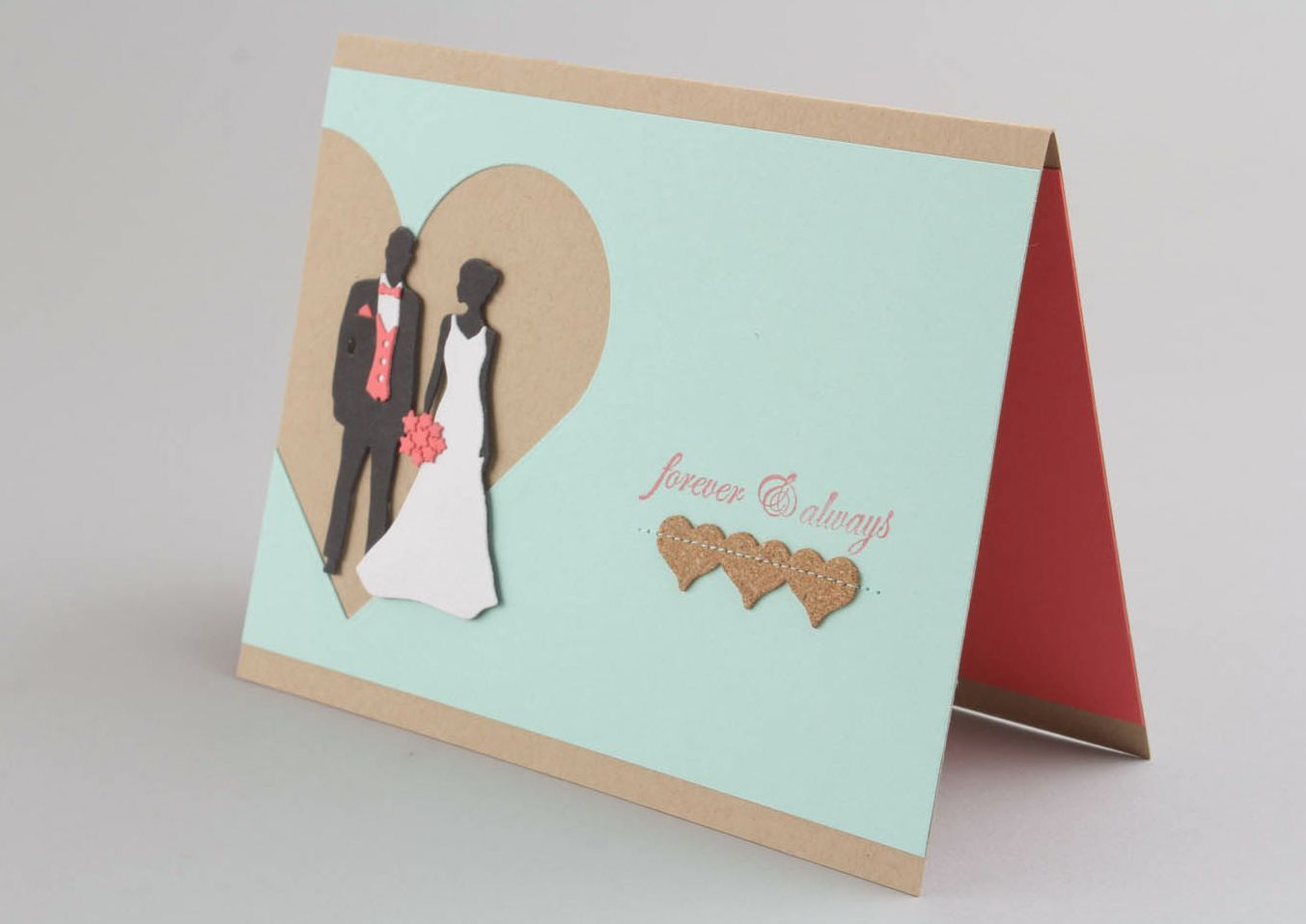 Carte de vœux originale pour mariage en papier kraft photo 1