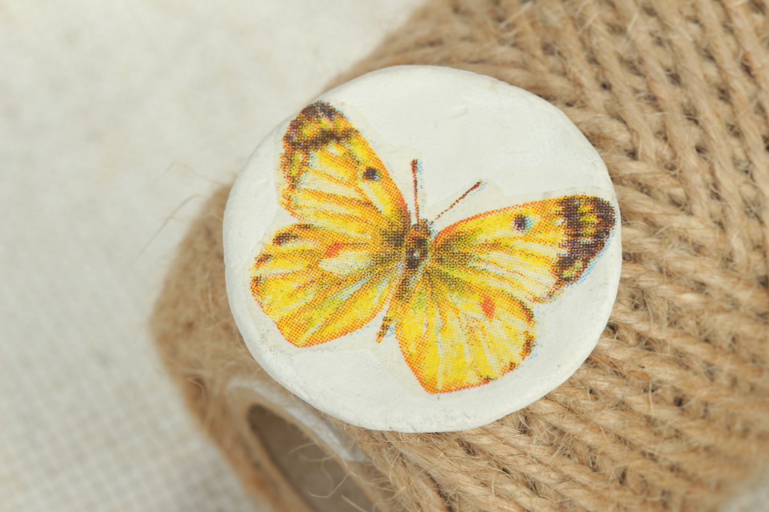 Handmade plastic fridge magnet Butterfly photo 4