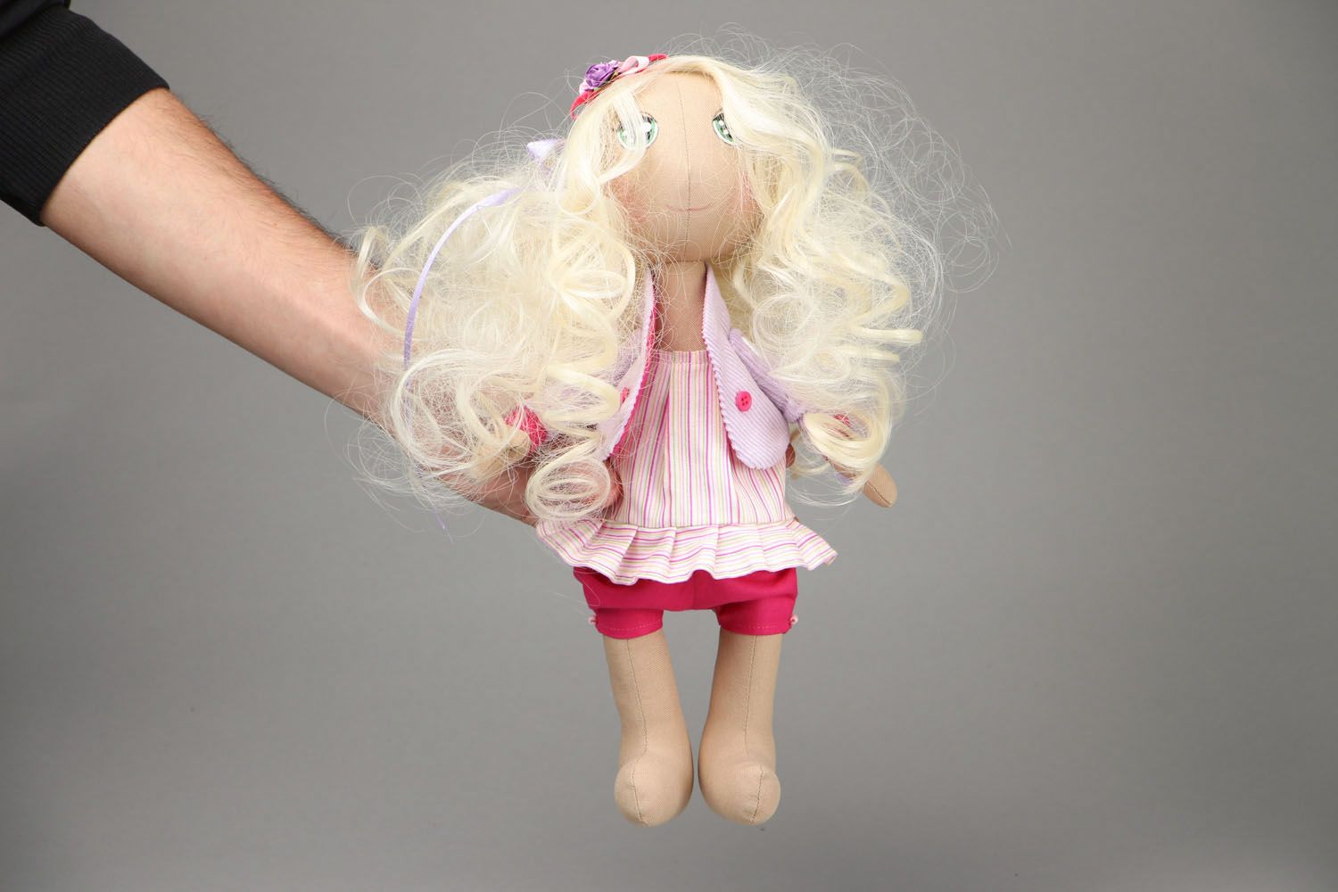 Текстильная кукла хенд мейд фото 4