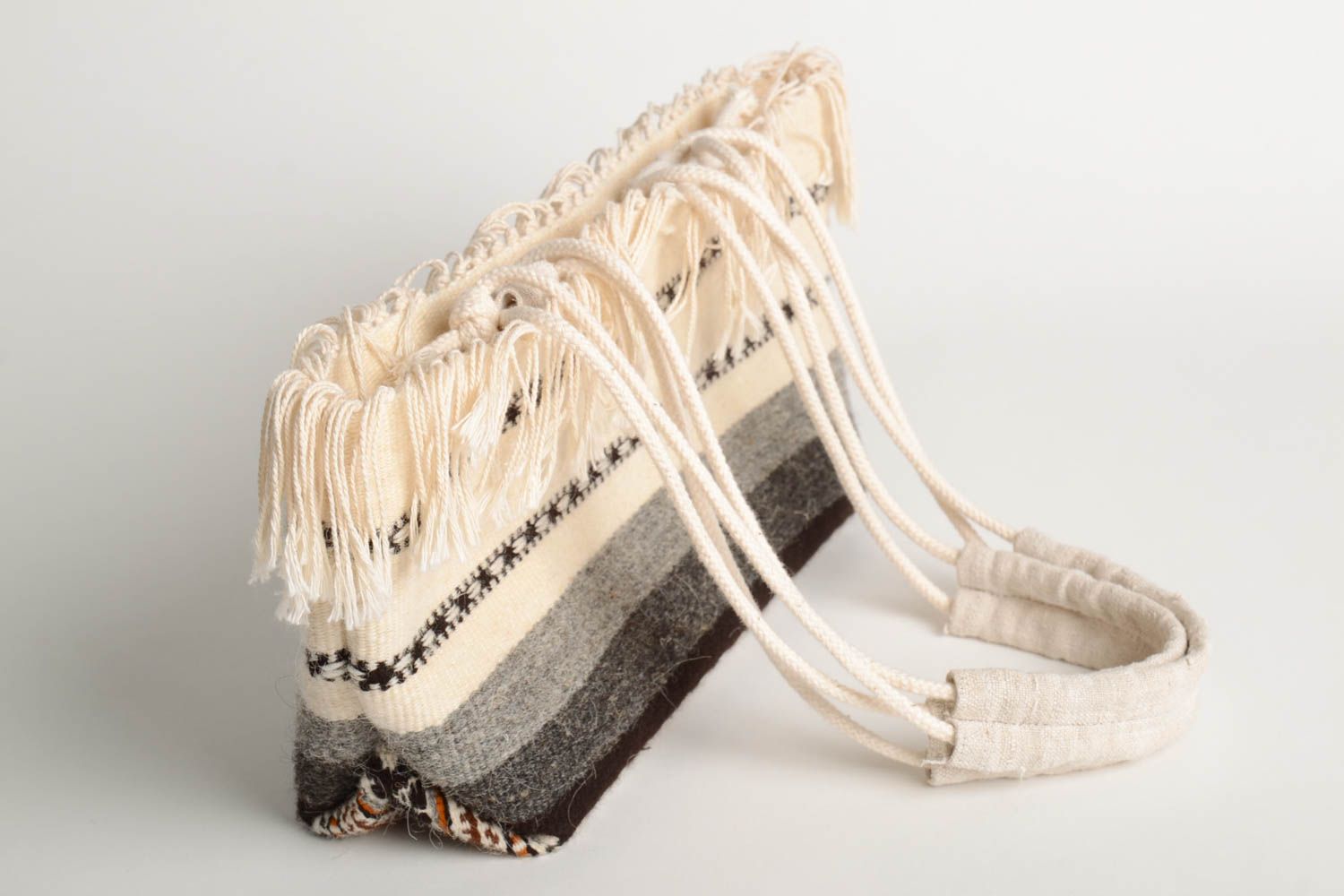Handmade Accessoire für Frauen Damen Tasche aus Textil gestreifte Umhänge Tasche foto 5
