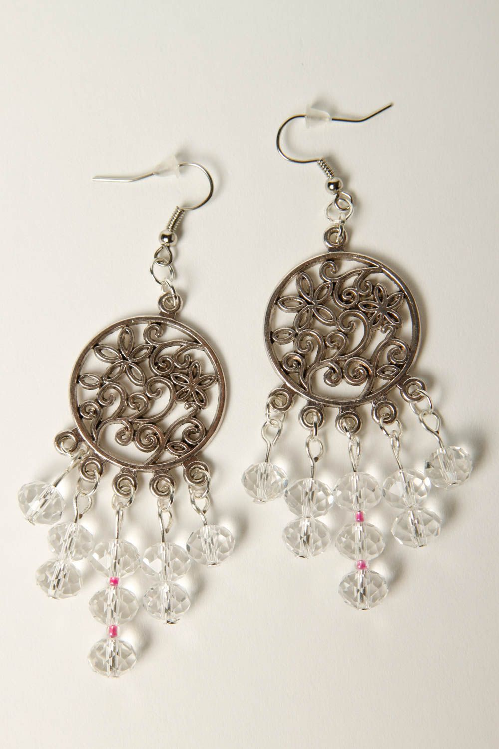 Long earrings handmade jewelry metal jewelry metal accessories women earrings photo 3