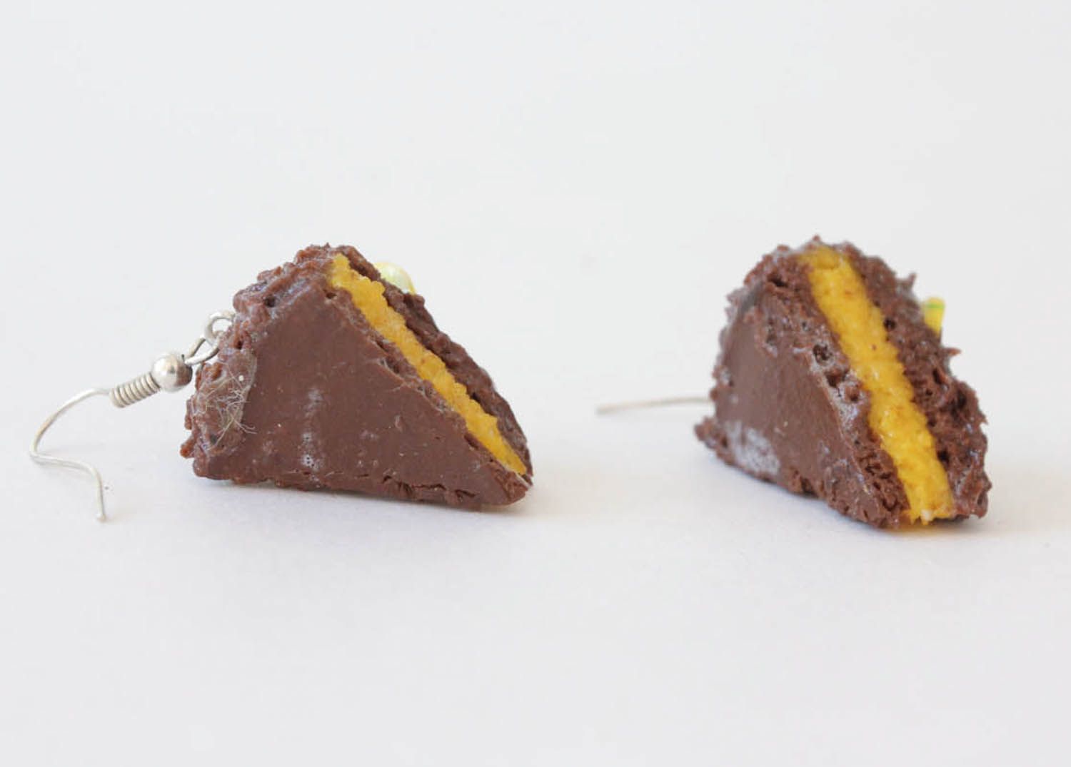Серьги-подвески Шоколадный пирог фото 4