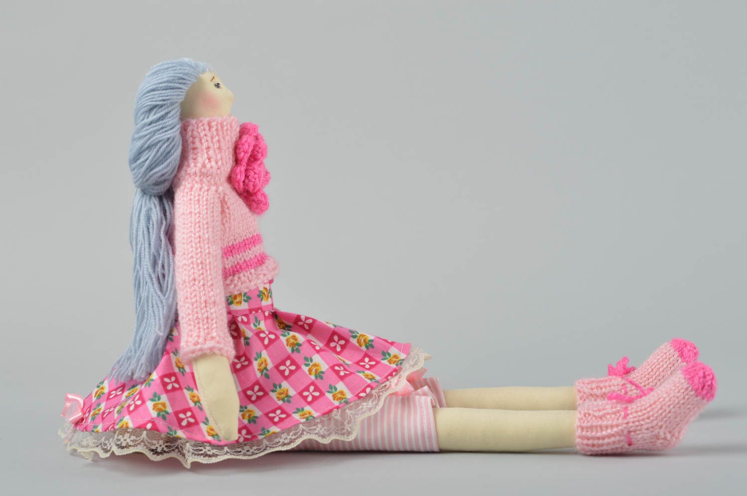 Haus Dekoration handmade Stoff Puppe in Rosa Geschenk für Freundin schön  foto 2