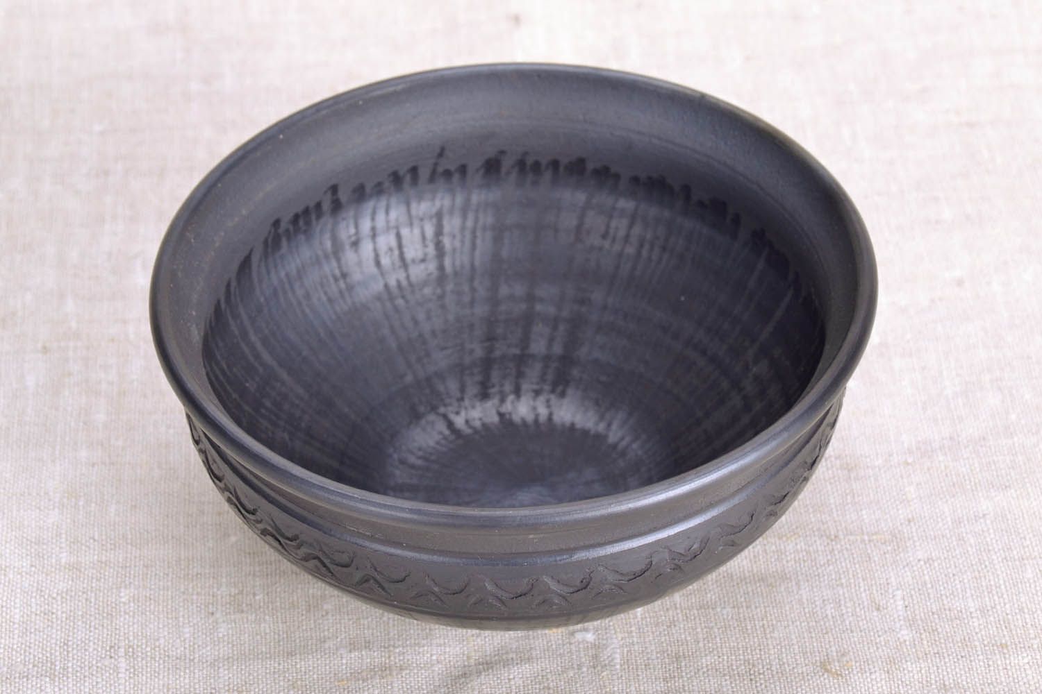 Cuenco de cerámica negro foto 4