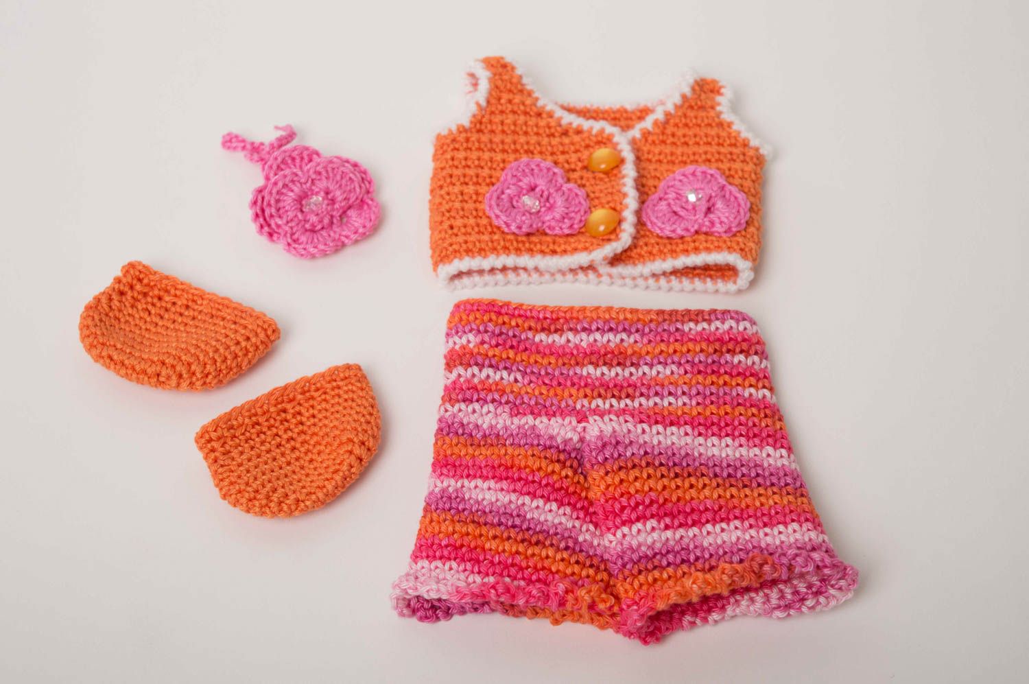 Одежда для кукол хэнд мэйд игрушка для детей одежда для игрушек оранжевая фото 2