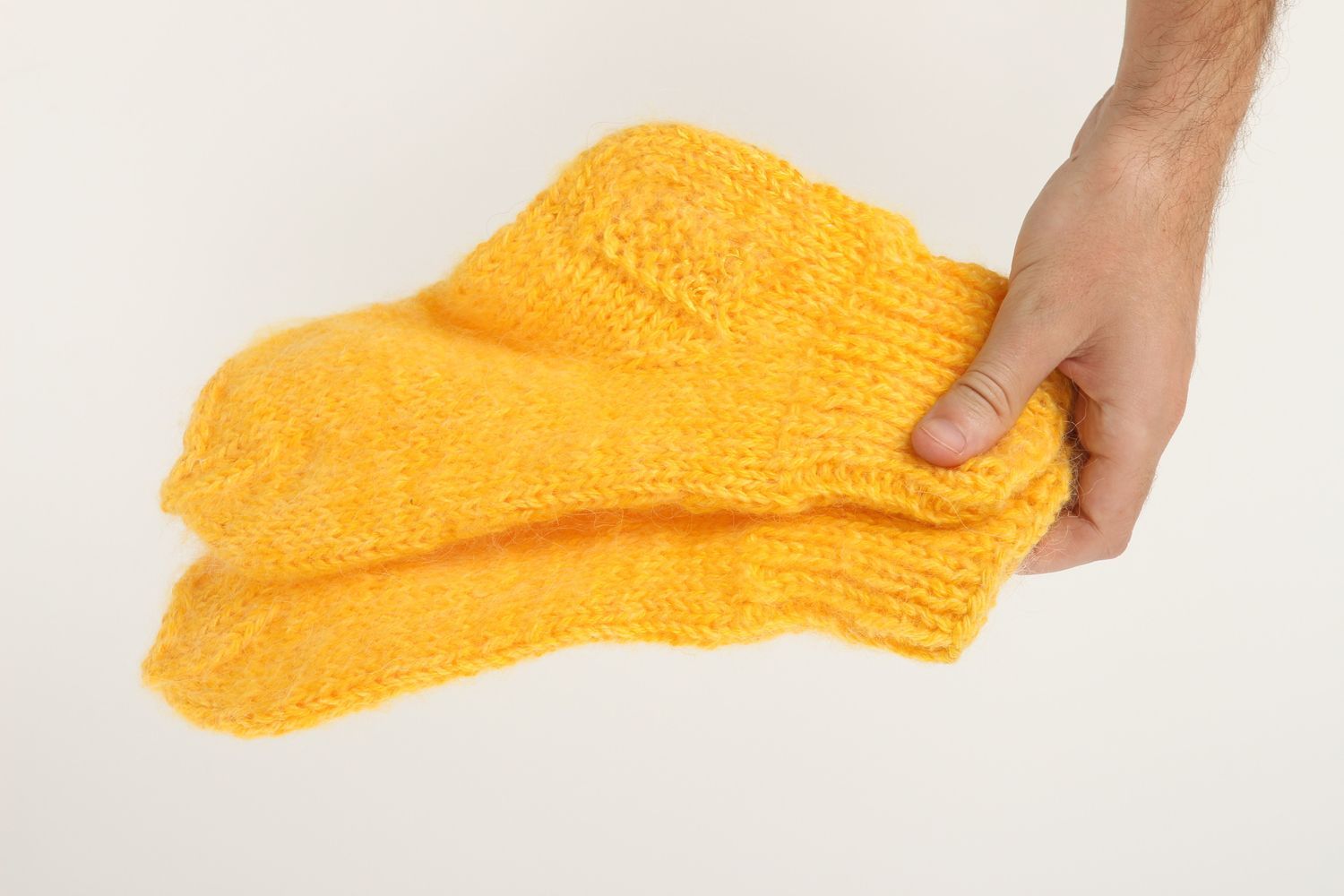 Handmade grelle gelbe gestrickte Socken Accessoires für Frauen Damen Wollsocken foto 5