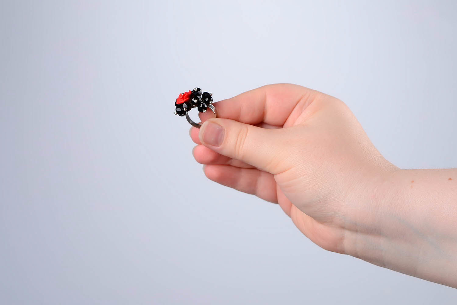 Ring black and red Scarlet Flower photo 5