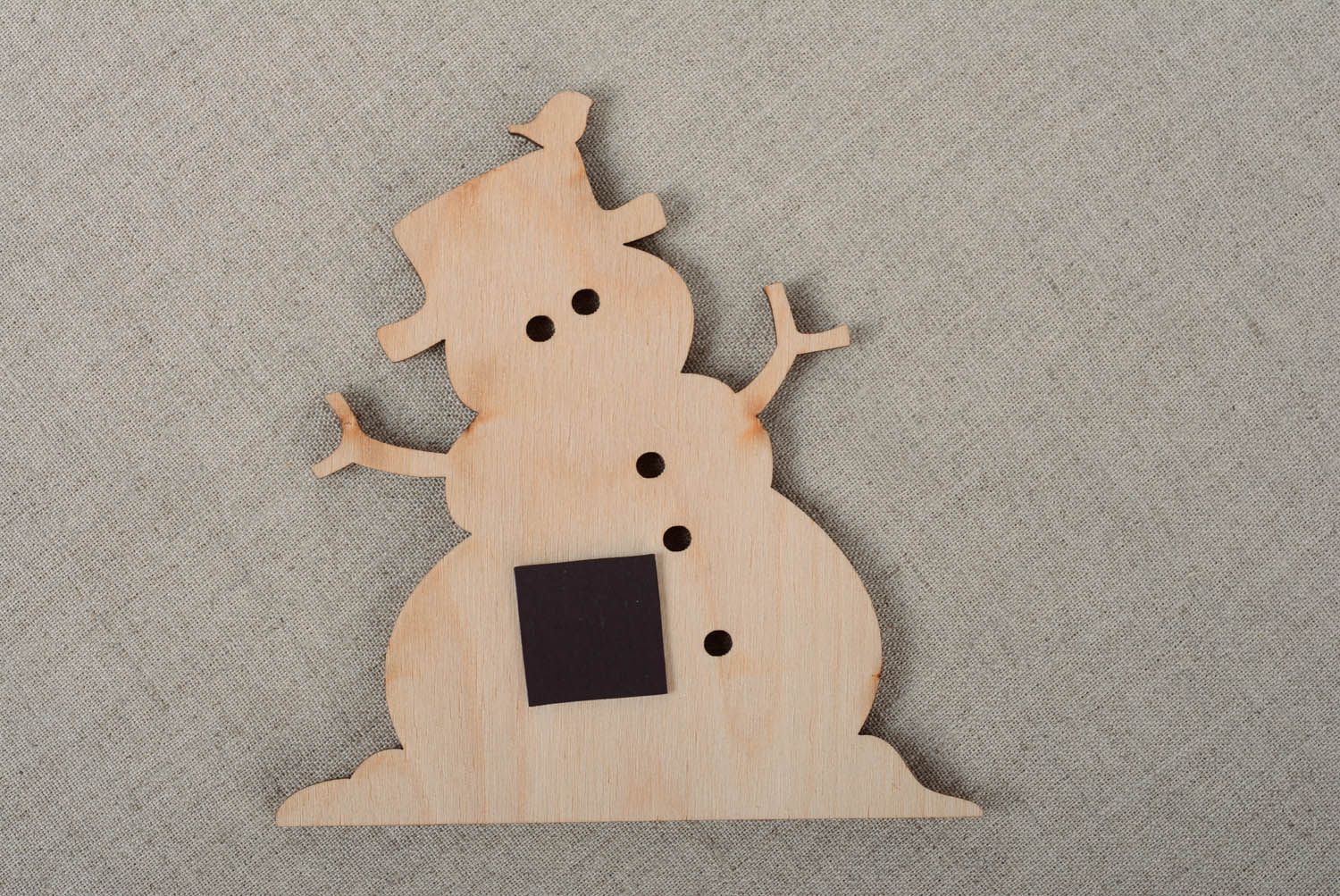Figurine en bois Bonhomme de neige à décorer photo 2