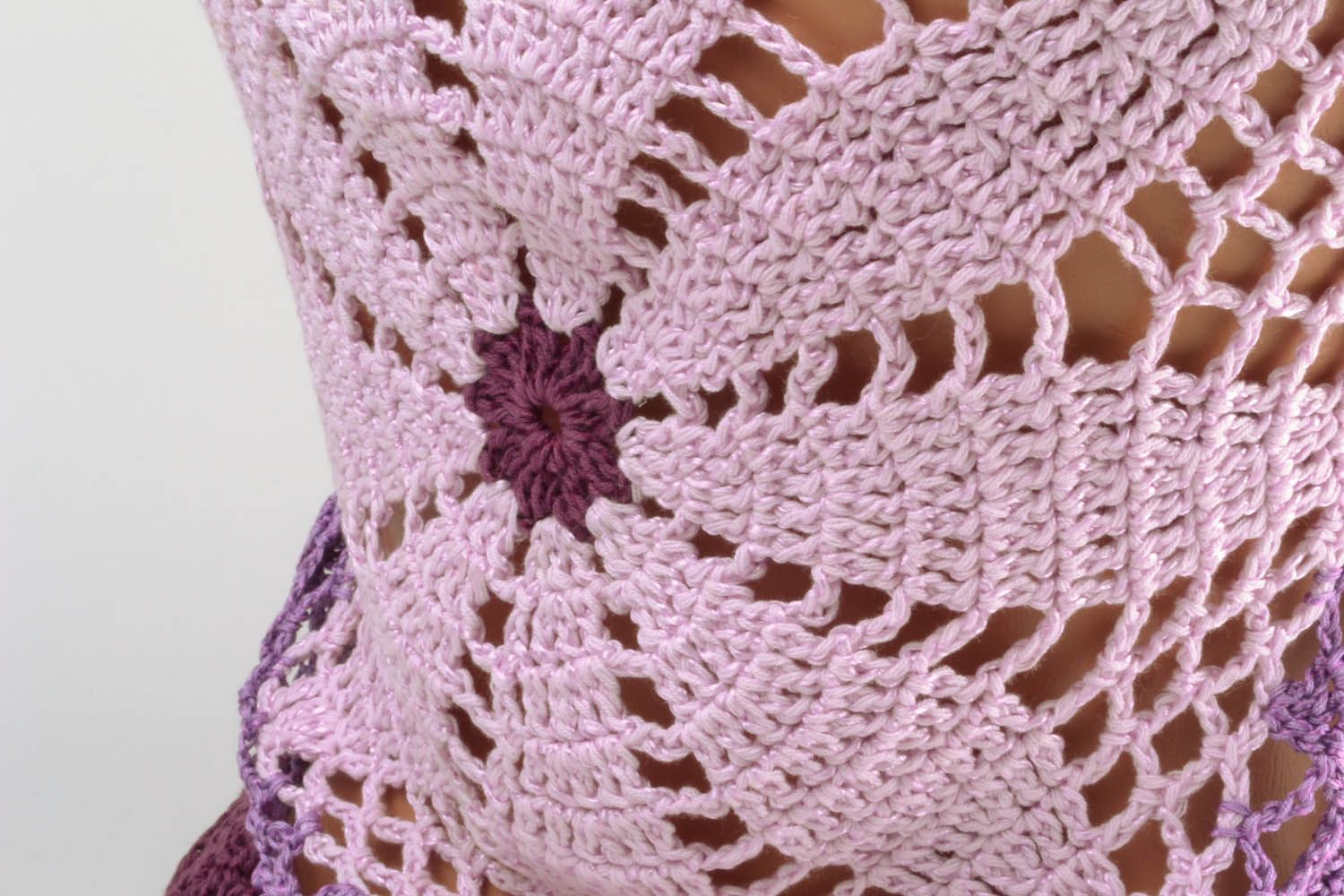 Débardeur tricoté lilas fait main photo 4