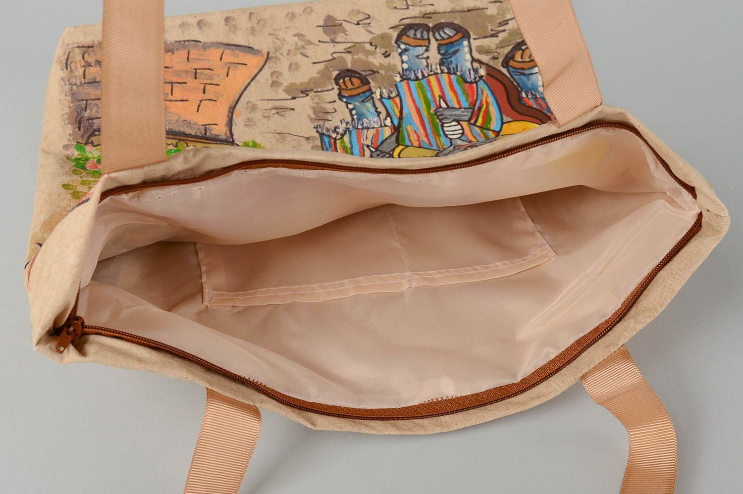 Сумка ручной работы сумка с рисунком котов поющих серенады женская сумка фото 4