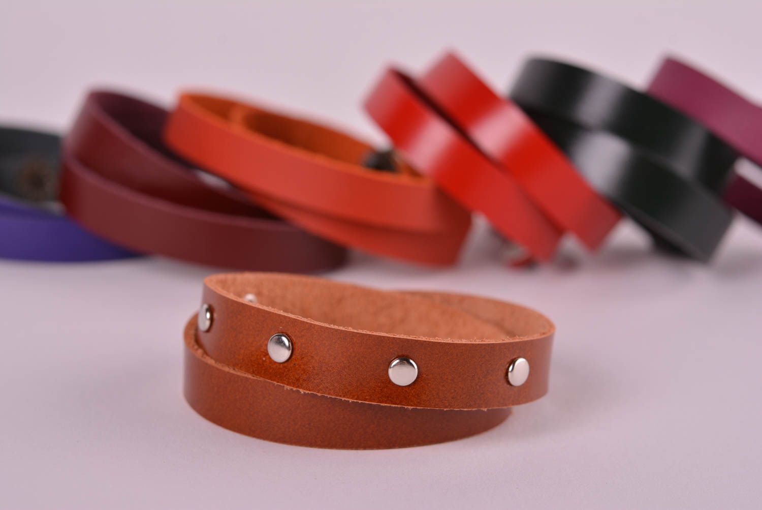 Beautiful handmade leather bracelet costume jewelry designs unusual gifts photo 1