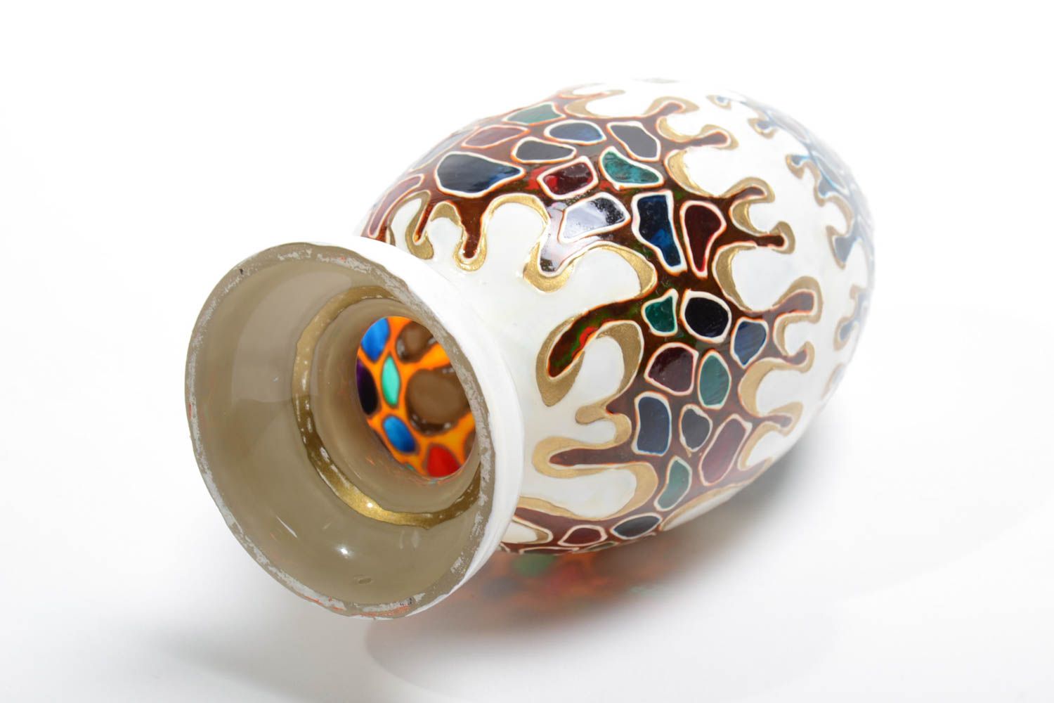 Оригинальное пасхальное яйцо из чешского стекла с росписью ручной работы фото 4