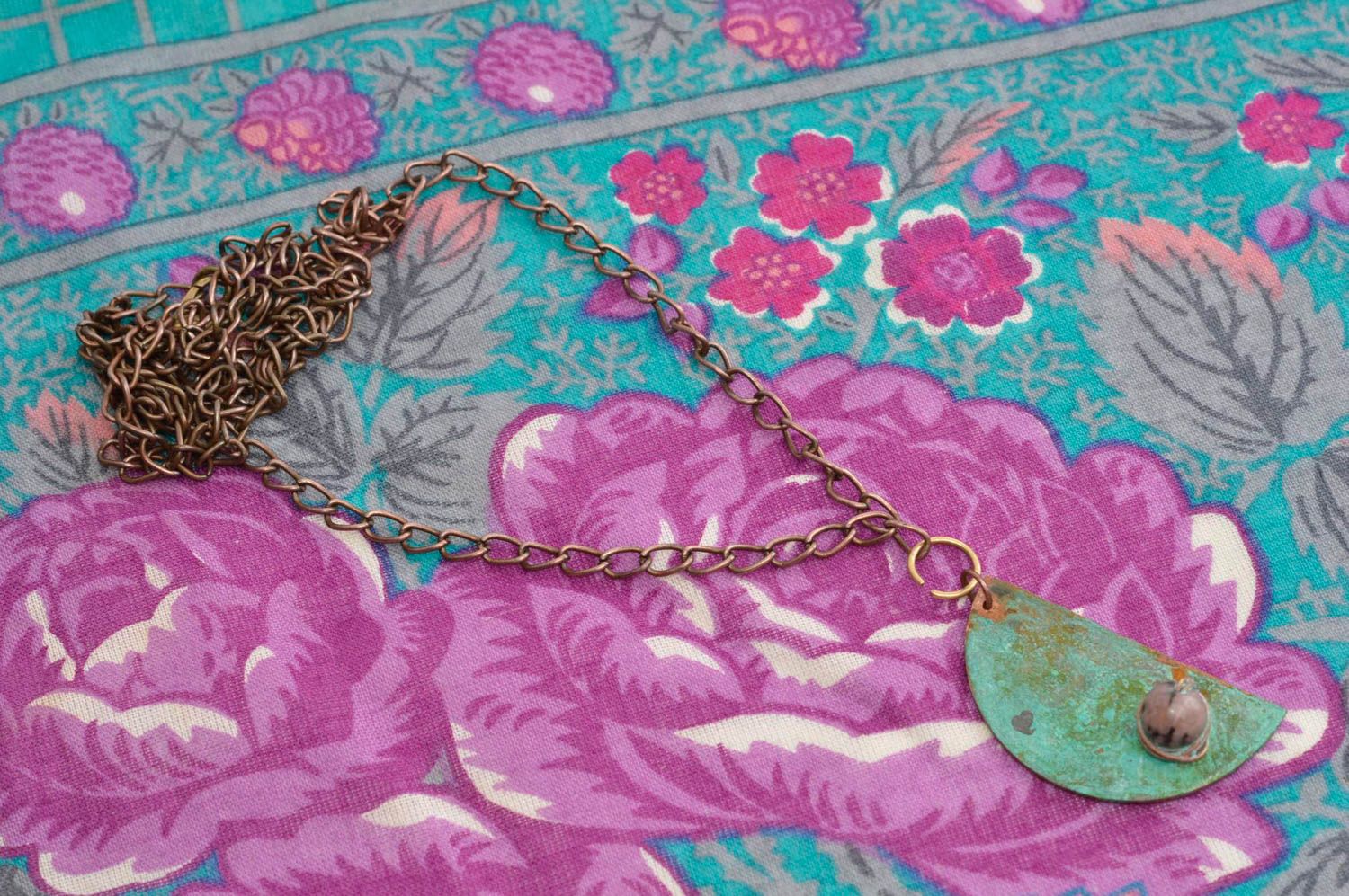 Handmade pendant unusual pendant designer accessory gift ideas copper jewelry photo 2