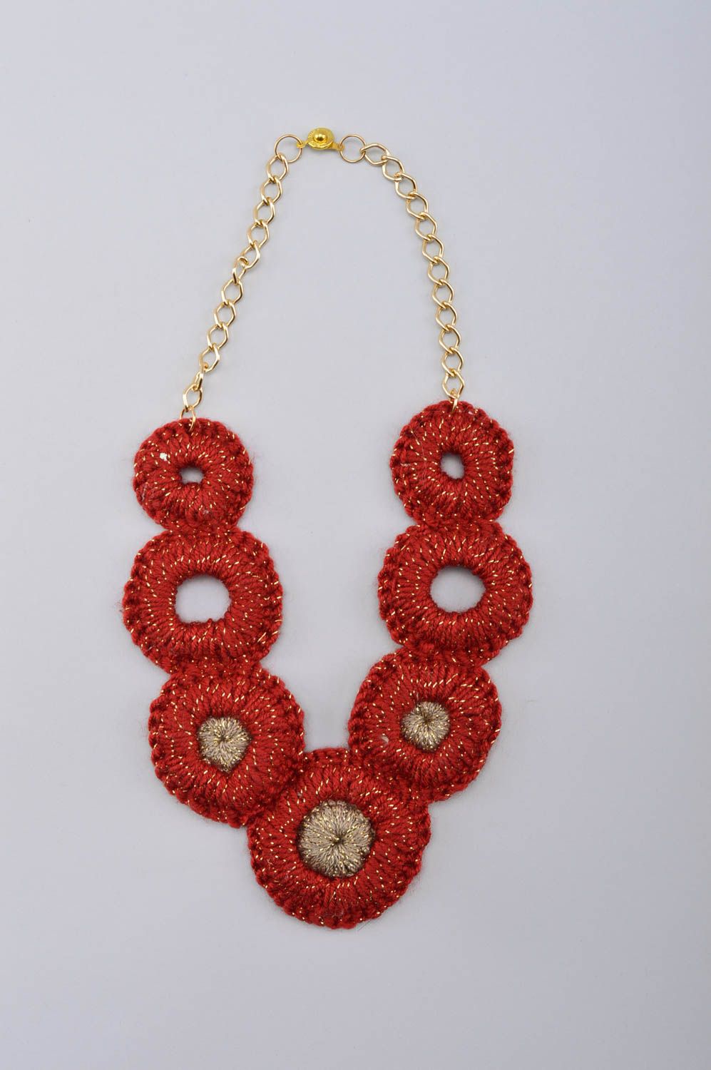 Designer necklace handmade stylish accessory textile necklace for women photo 3