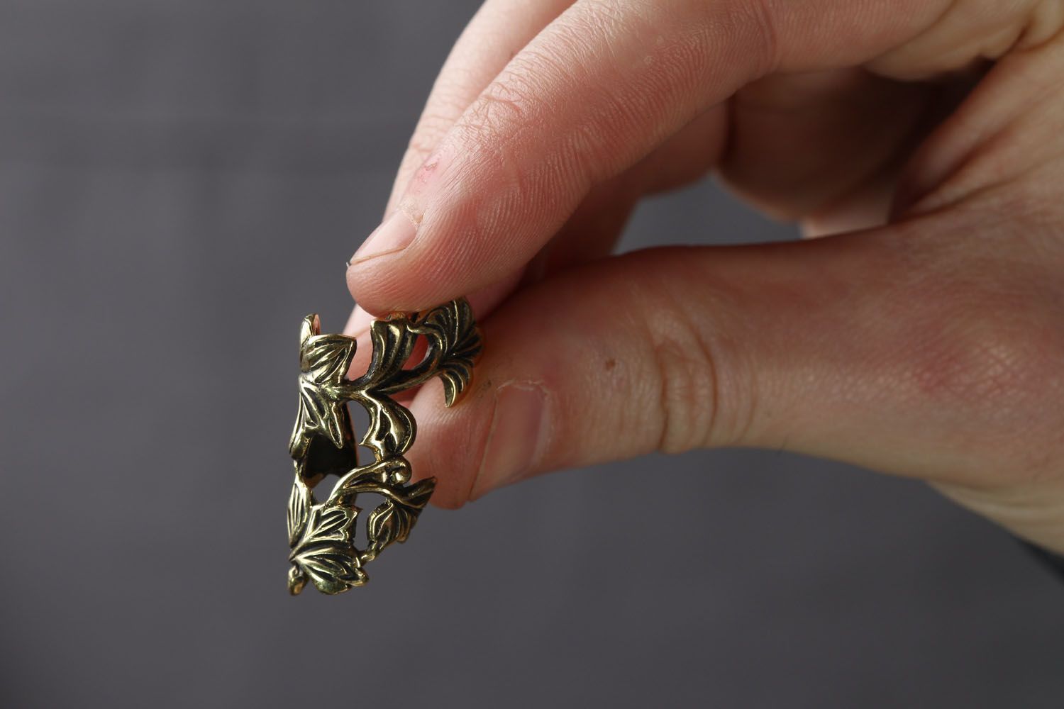 Bague d'oreille en bronze faite main originale jolie stylée cadeau Lierre  photo 4
