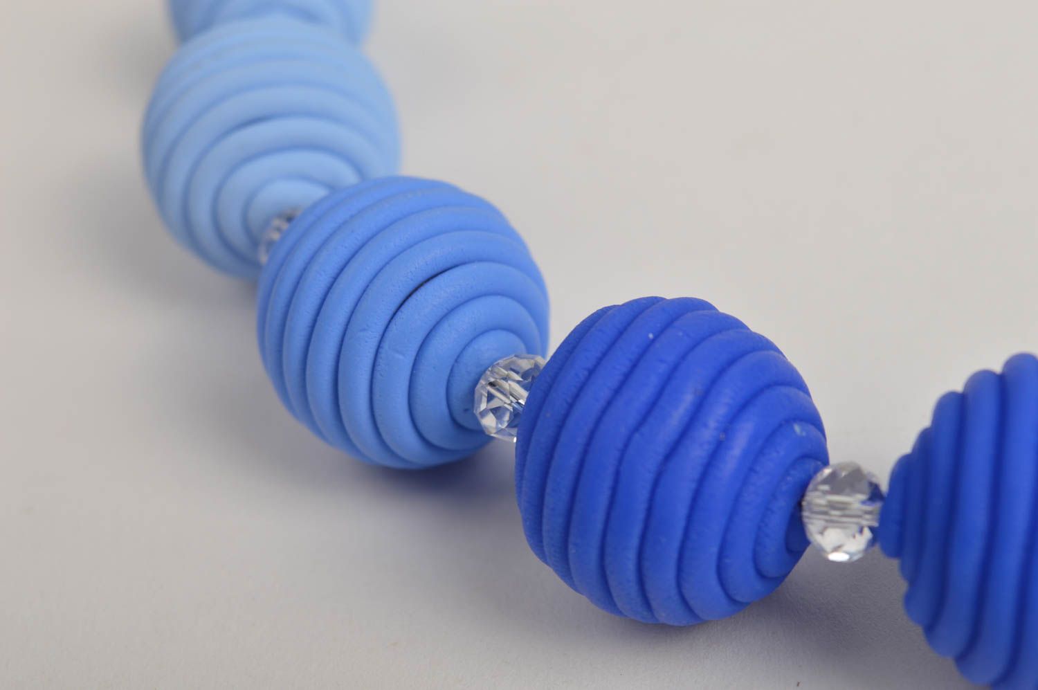 Polymer Clay Schmuck handgefertigt Collier Halskette Designer Schmuck in Blau foto 4