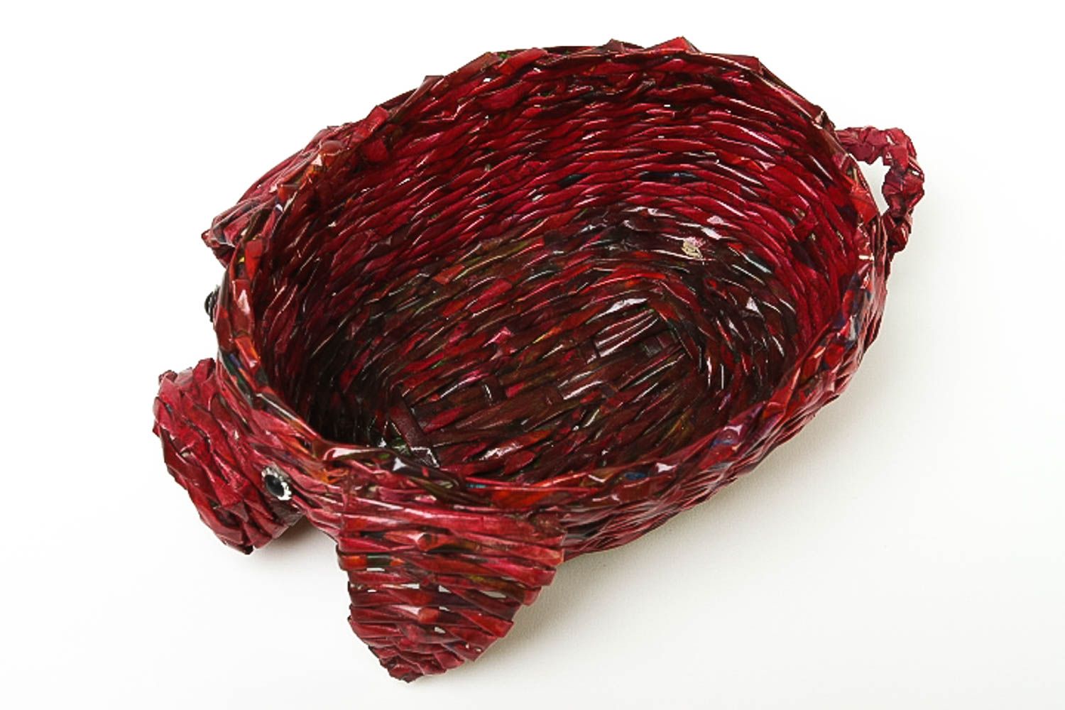 Handmade woven basket unusual basket for sweets kitchen interior element photo 1