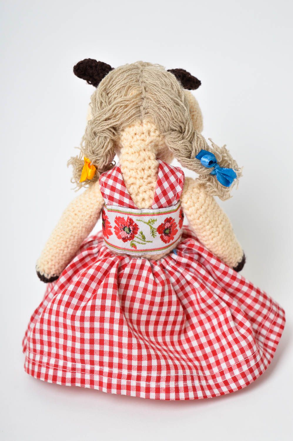 Peluche chèvre fait main Jouet pour enfant tricot design Cadeau enfant photo 4