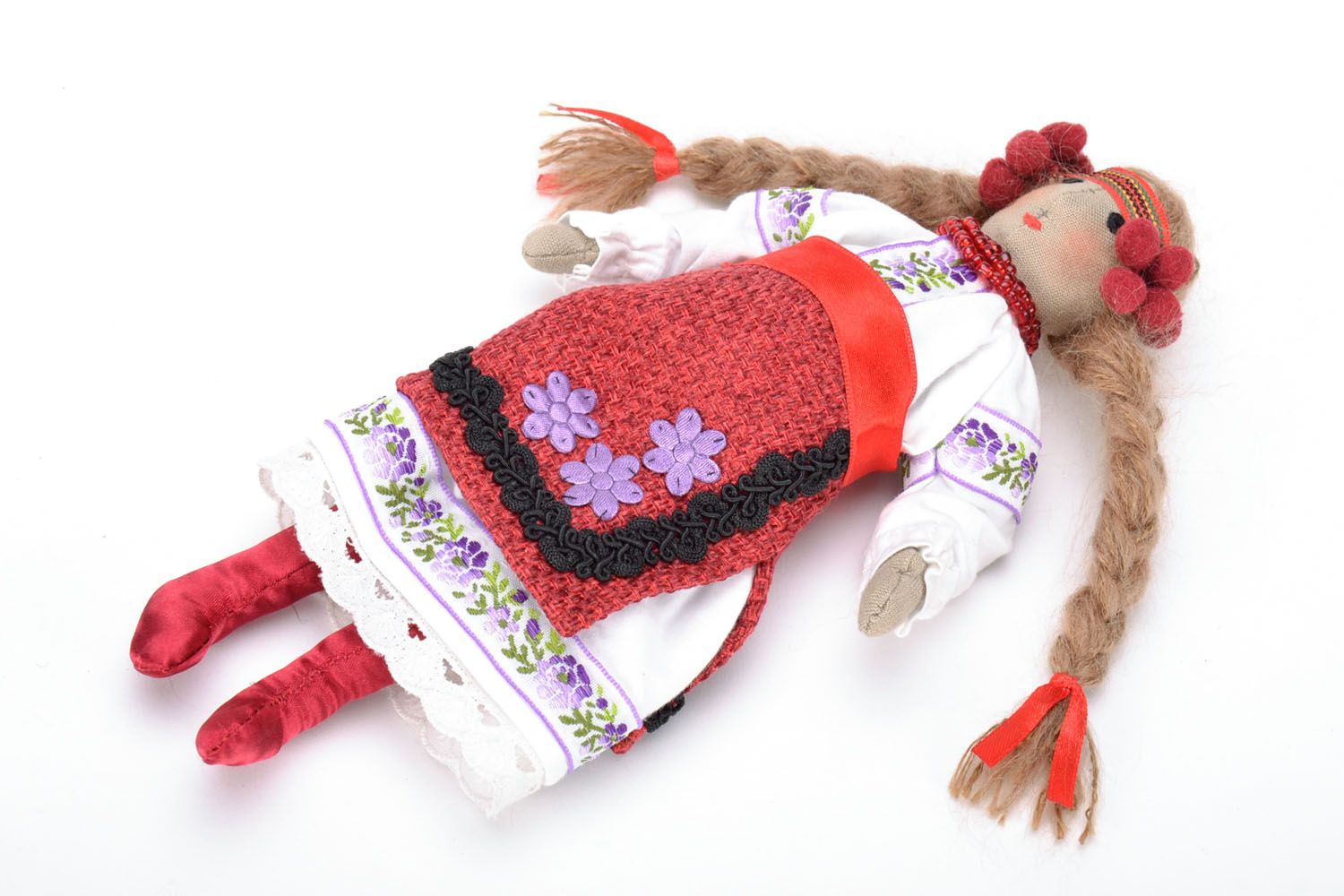 Ethnic doll made of natural fabric photo 3