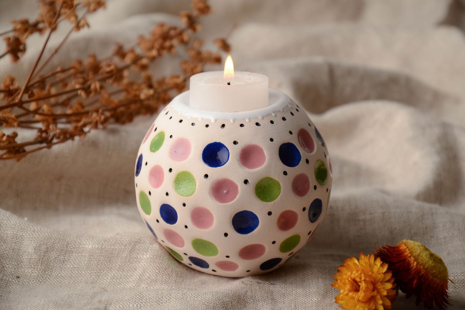 Ceramic candlestick for one candle photo 1