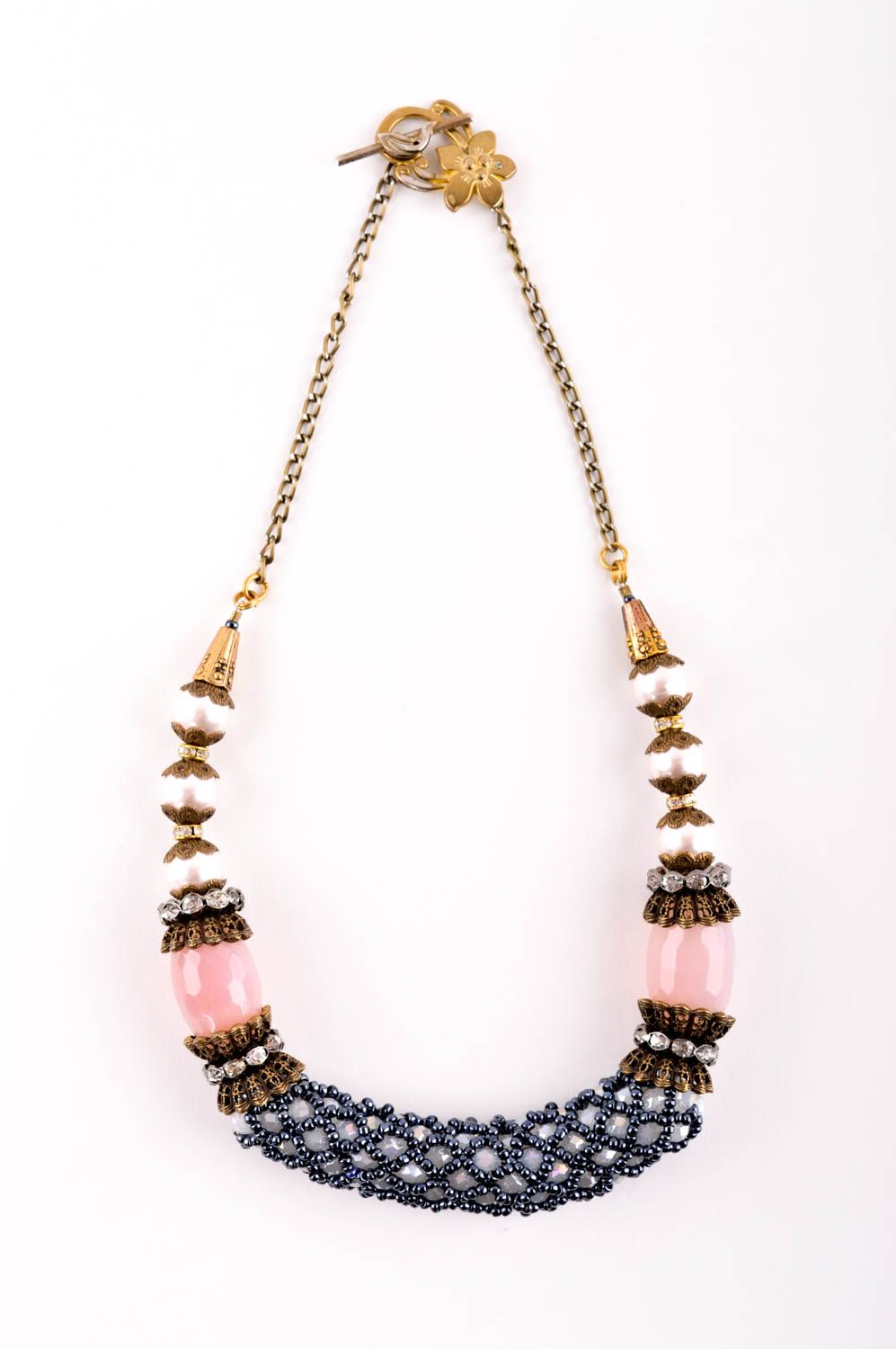 Handgemachte Damen Halskette Halsschmuck für Damen Schmuck Collier mit Perlen foto 2