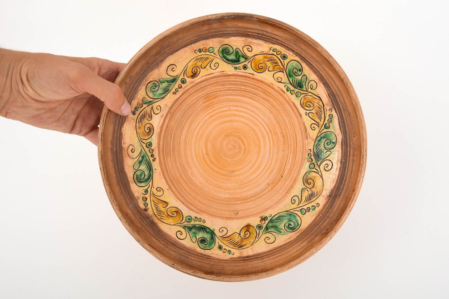 Handmade runder Teller Designer Geschirr Teller Keramik Frauen Geschenk ethnisch foto 5