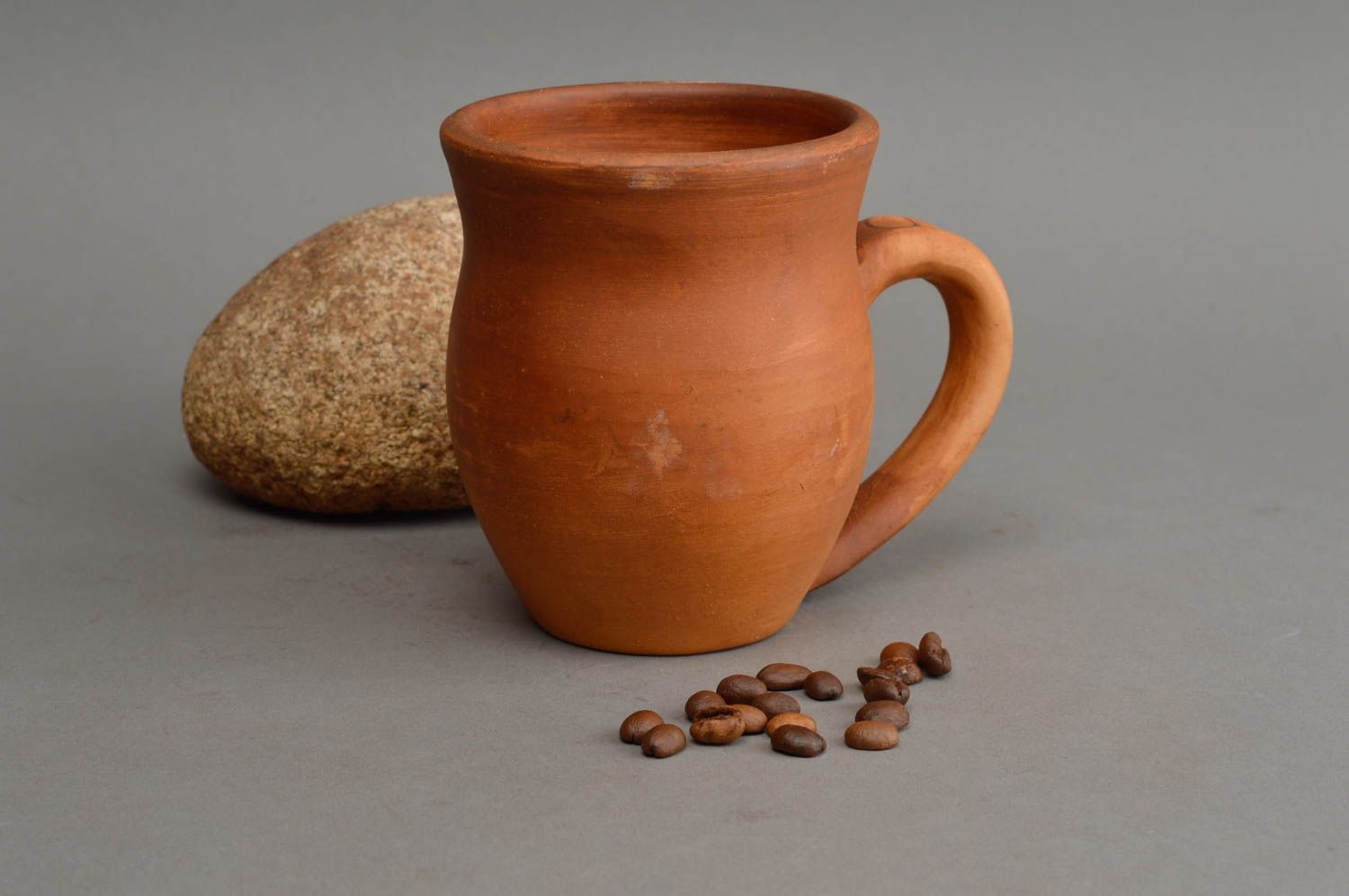 Tasse en céramique faite main marron 30 cl vaisselle ethnique originale cuisine photo 1