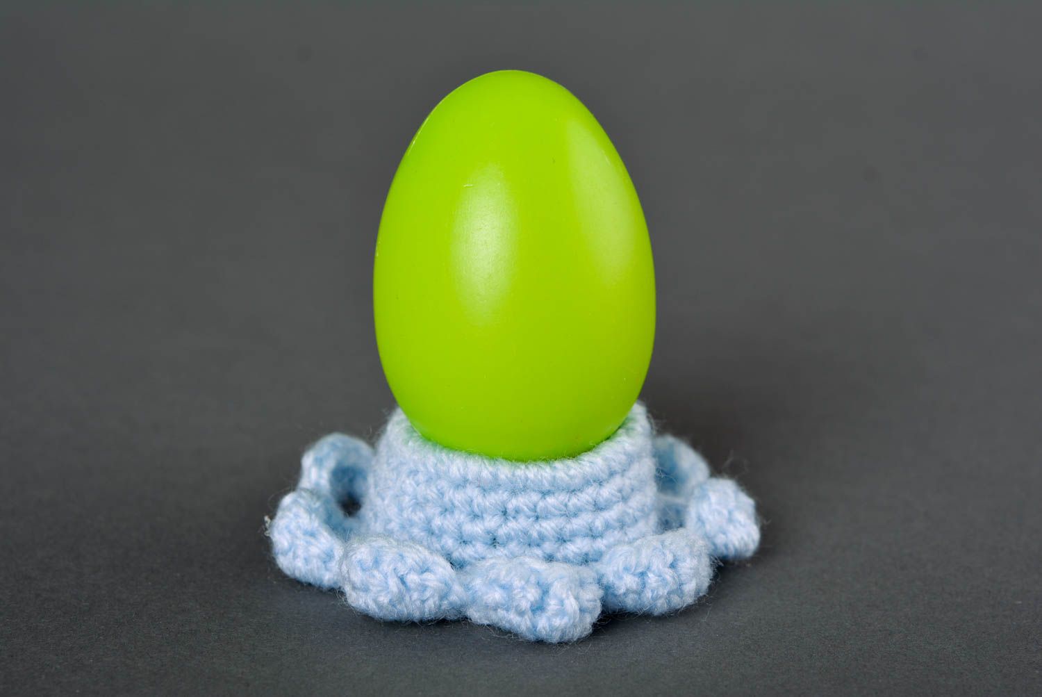 Crocheted stand for eggs handmade textile decor element Easter souvenir photo 1