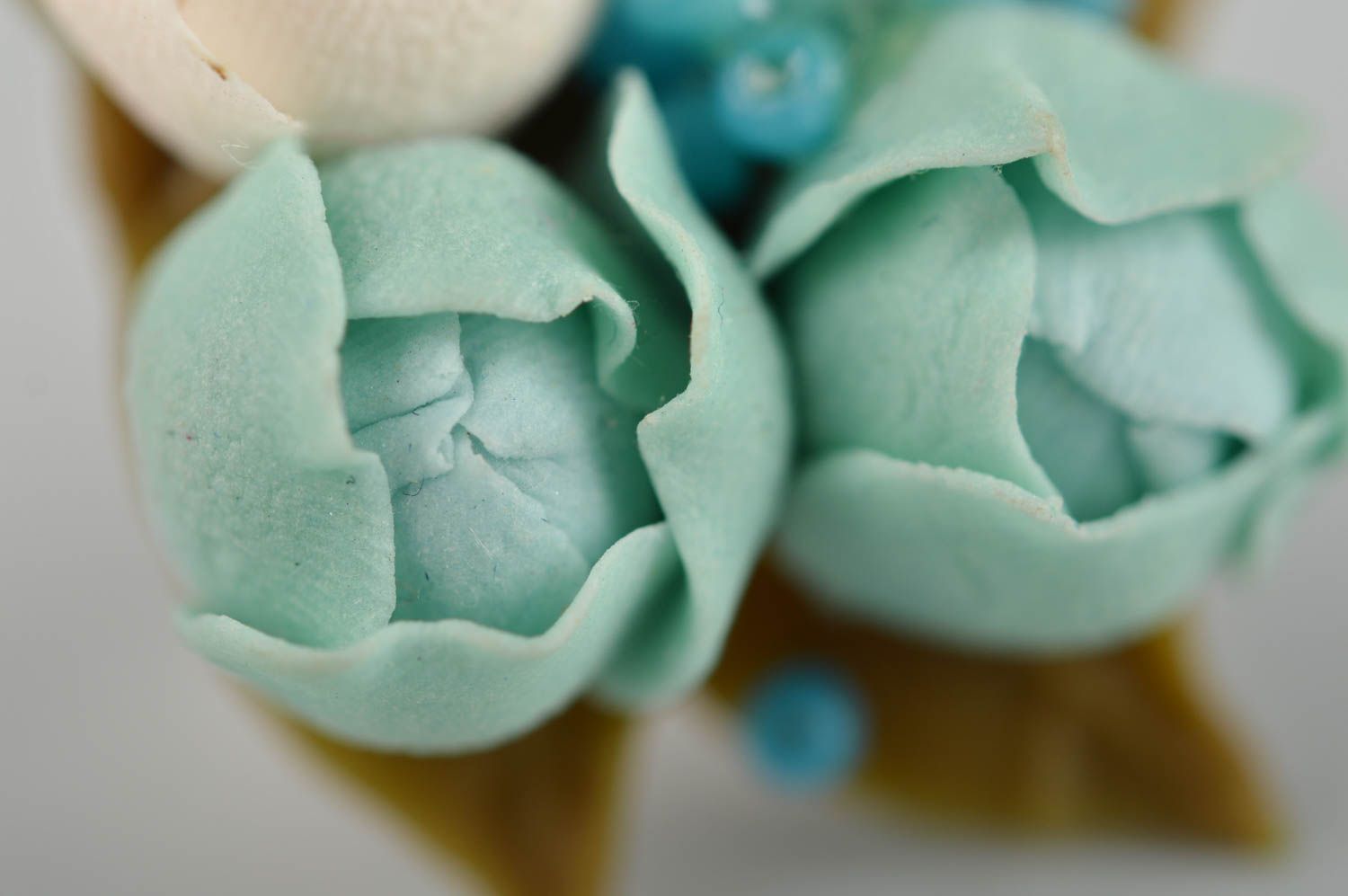 Bague fleurs en pâte polymère Bijou fait main design original Cadeau femme photo 5