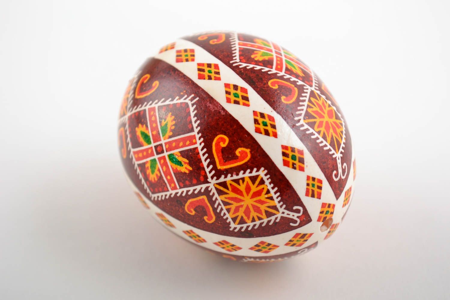 Unusual design handmade Easter egg painted with acrylics photo 3