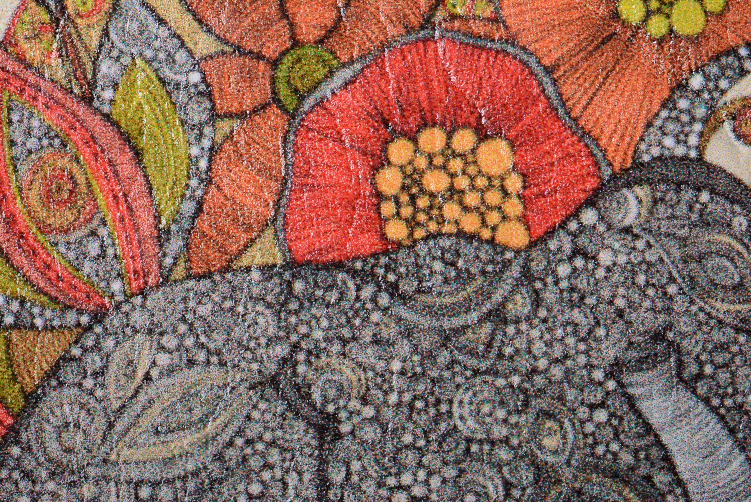 Handgemachte bunte Passhülle aus Kunstleder mit Muster Elefant in Blumen foto 4