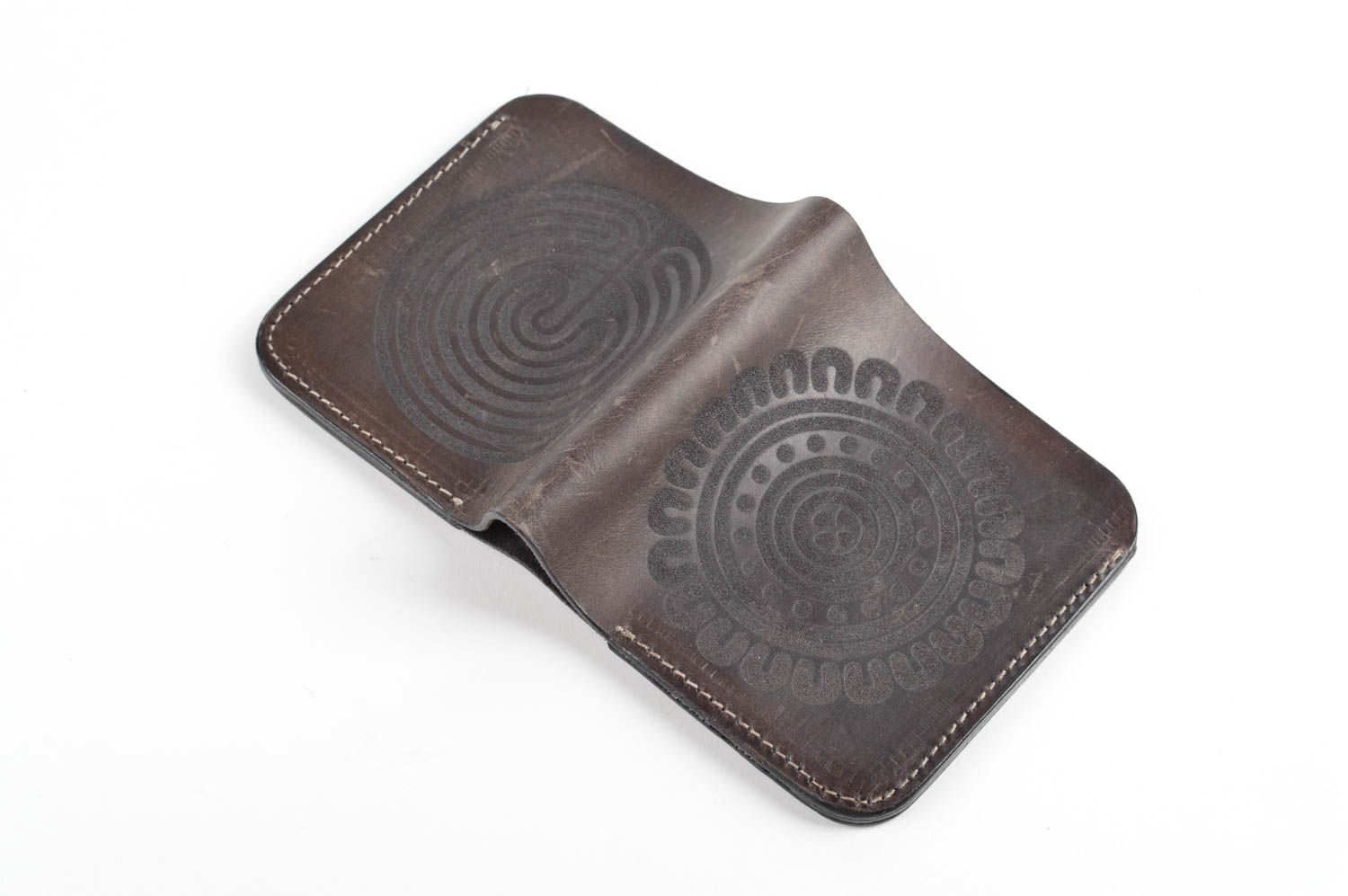 Billetera para hombre hecha a mano accesorio de cuero regalo original  foto 3
