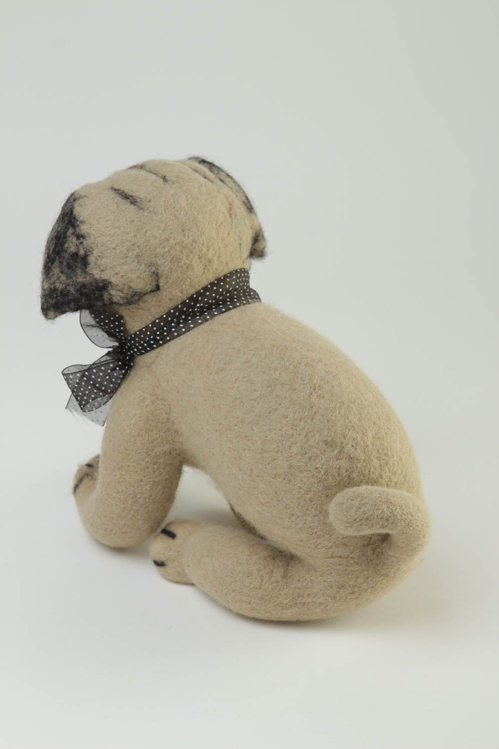 Peluche Chien en laine feutrée faite main originale Cadeau pour enfant photo 4