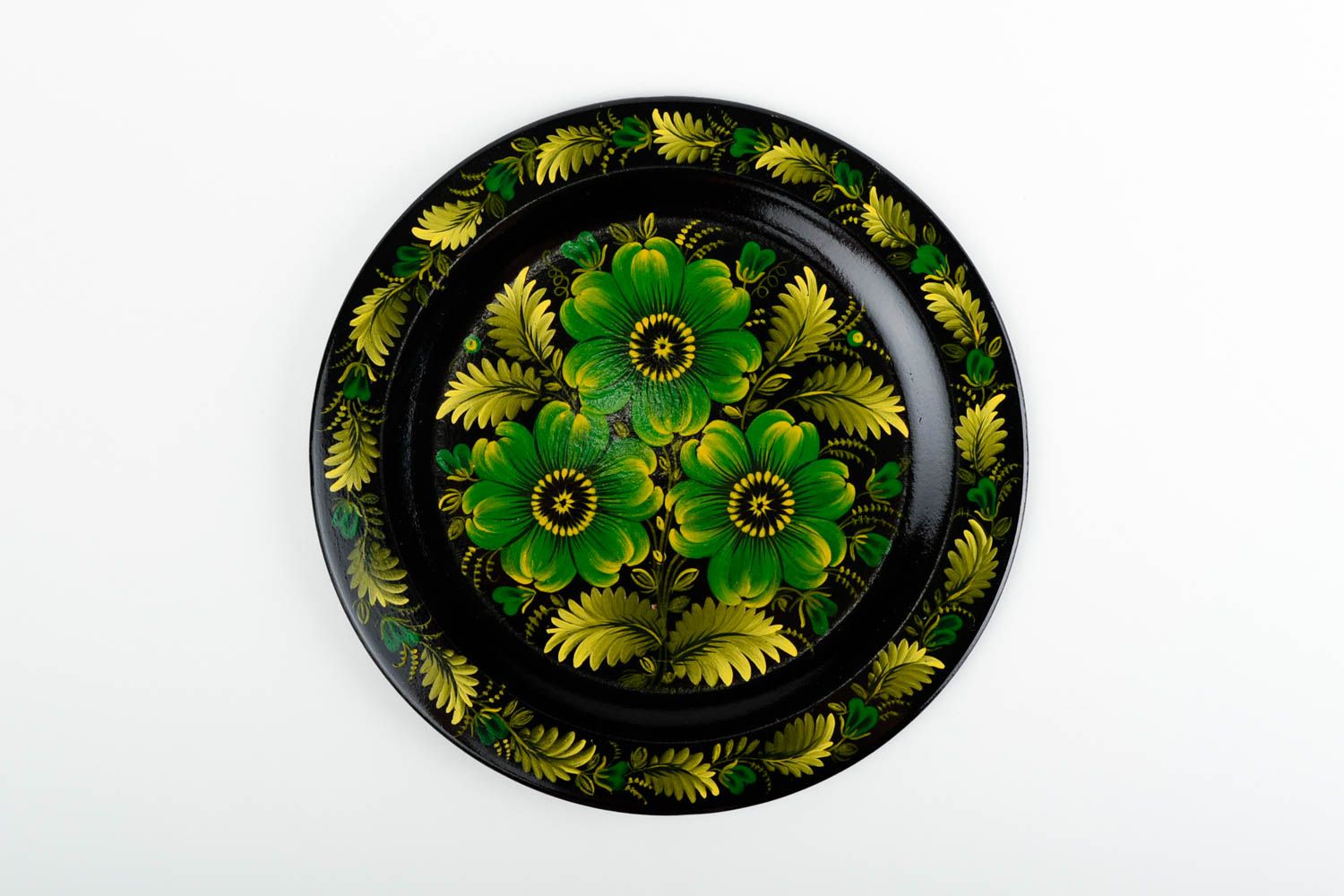Подарочная тарелка с росписью хенд мейд декор для дома деревянная посуда фото 4
