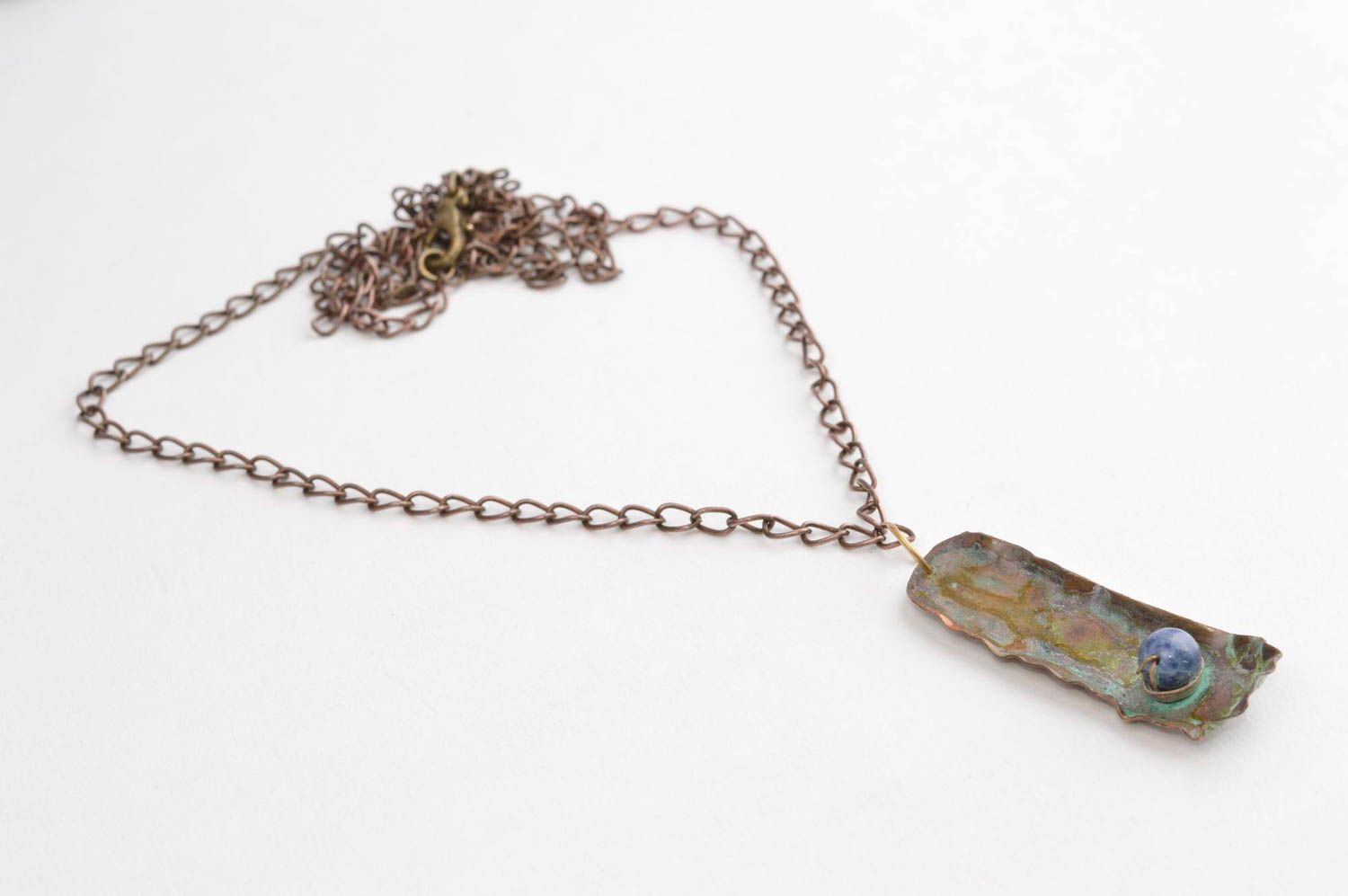Handmade accessory gift ideas unusual pendant for women copper jewelry photo 3